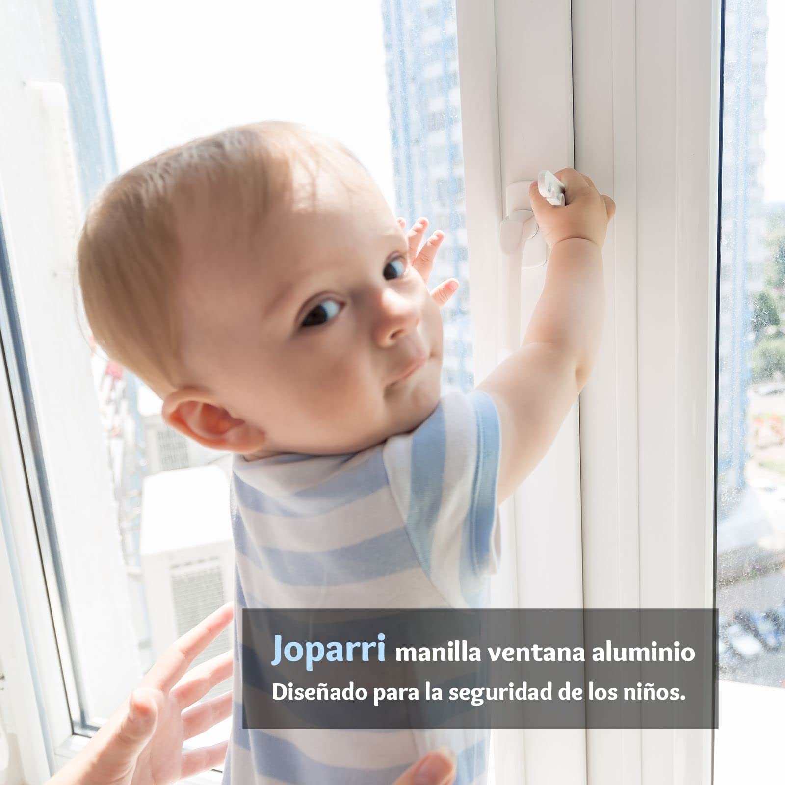 Maniglia finestra con serratura, 16 pezzi maniglia finestra alluminio sicurezza per bambini, maniglia porta finestra di lunghezza 35 mm, bianco