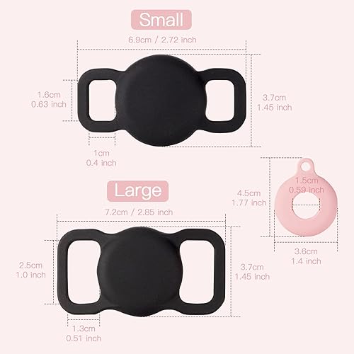 Miniatura 2 de PuppyDoggy Paquete de 2 soportes para Airtag para collar, funda de rastreador de perros y gatos, funda de silicona impermeable para Airtag,