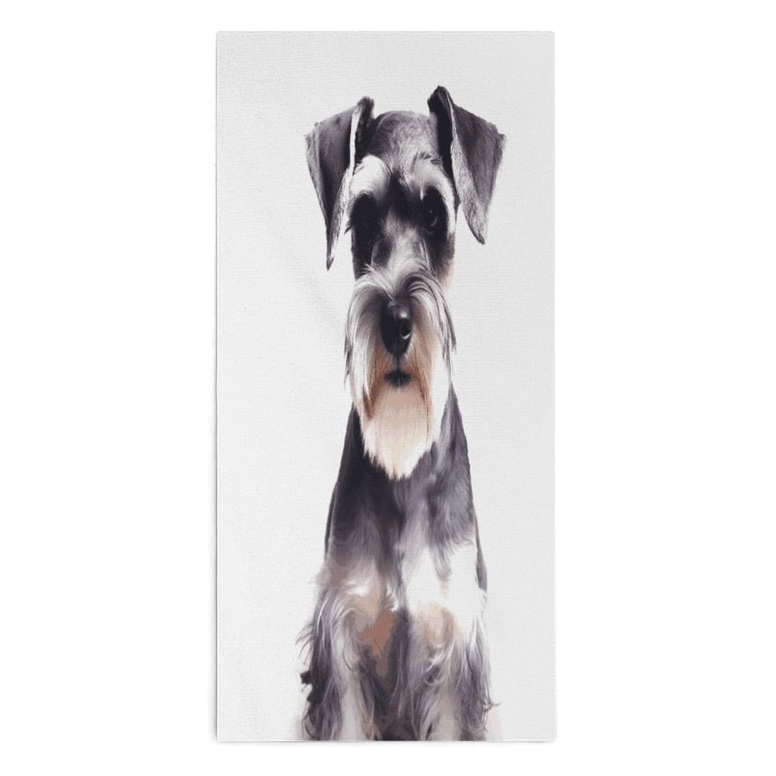VstaDank Well Behaved Schnauzer Towel Quick Dry Absorbent Towels for Beach Thin Soft Lightweight Travel Bath Towel Sand Free Super Microfiber Face Towels for Sport Bath Adults