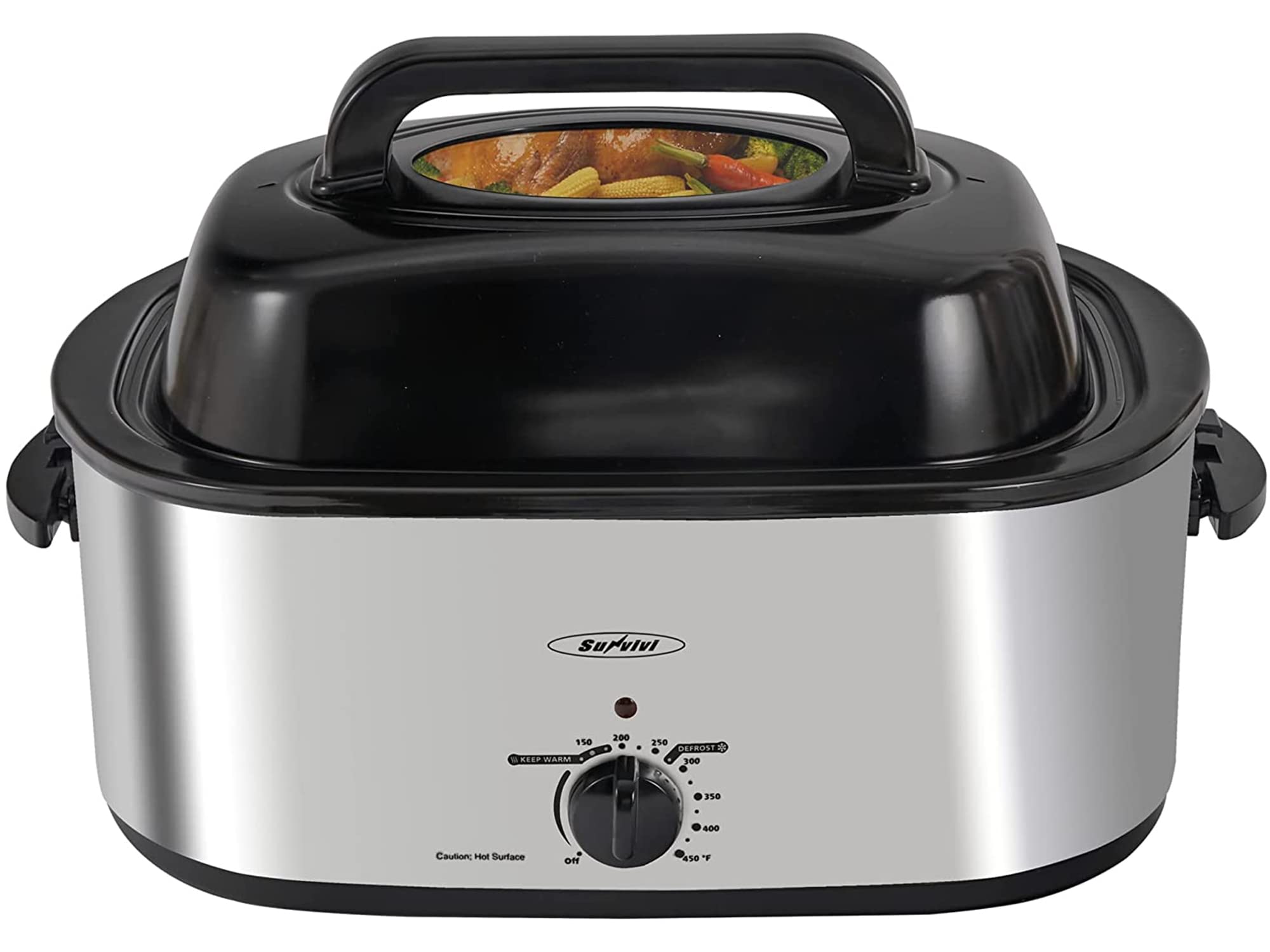 Buy 24Quart Electric Roaster Oven with Visible Glass Lid, Sunvivi