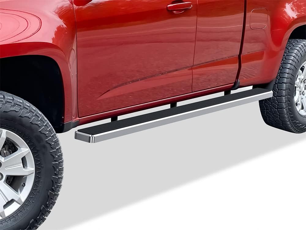 APS Wheel to Wheel Running Boards 5in 304 Stainless Steel Compatible with Chevy Colorado GMC Canyon 2015-2022 Extended Cab 6ft Bed (Side Steps Side Bars)