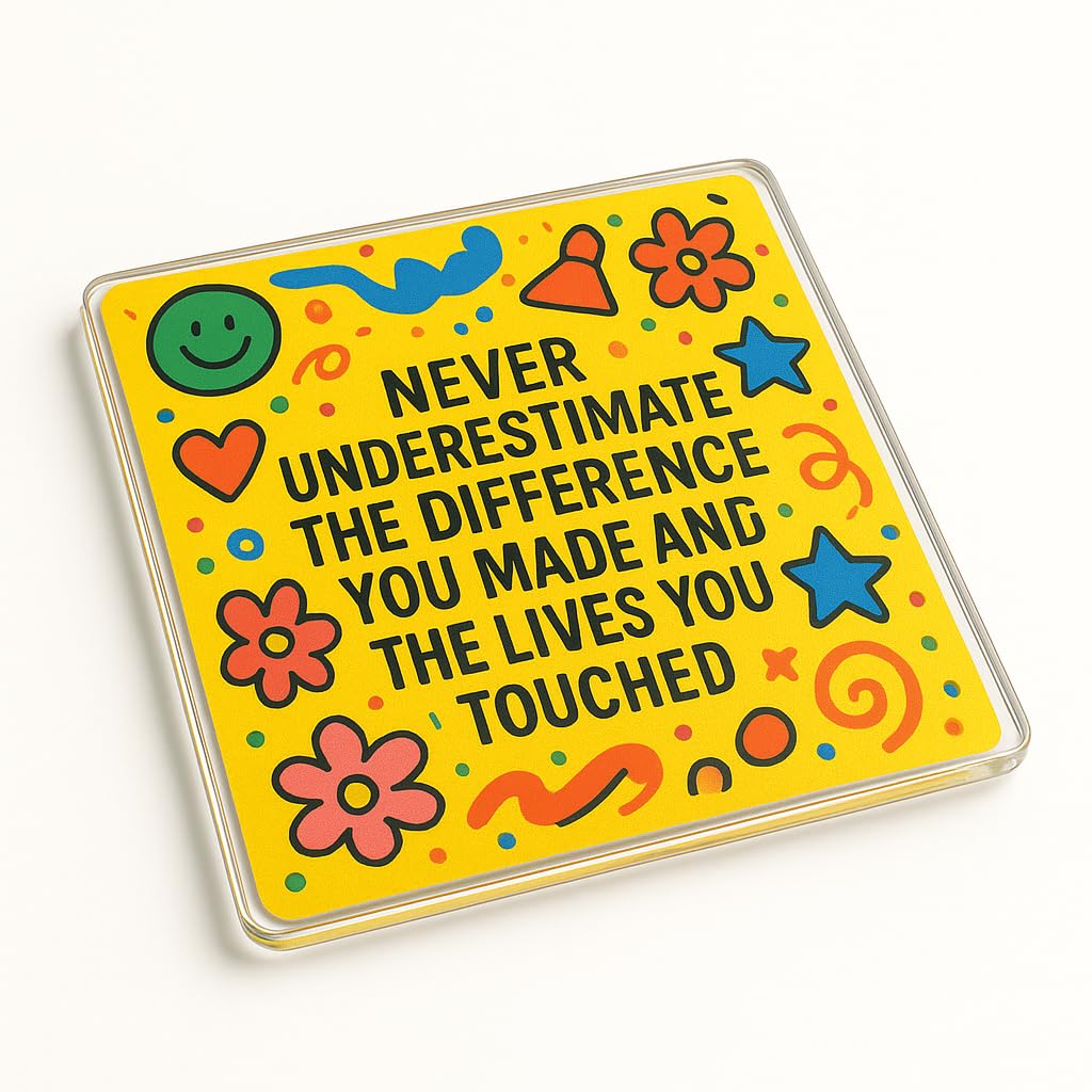 The Plum Penguin Colorful Impact Acrylic Coaster Gift With Vibrant Cartoon Design - Inspirational Quote Decor For Friend Appreciation