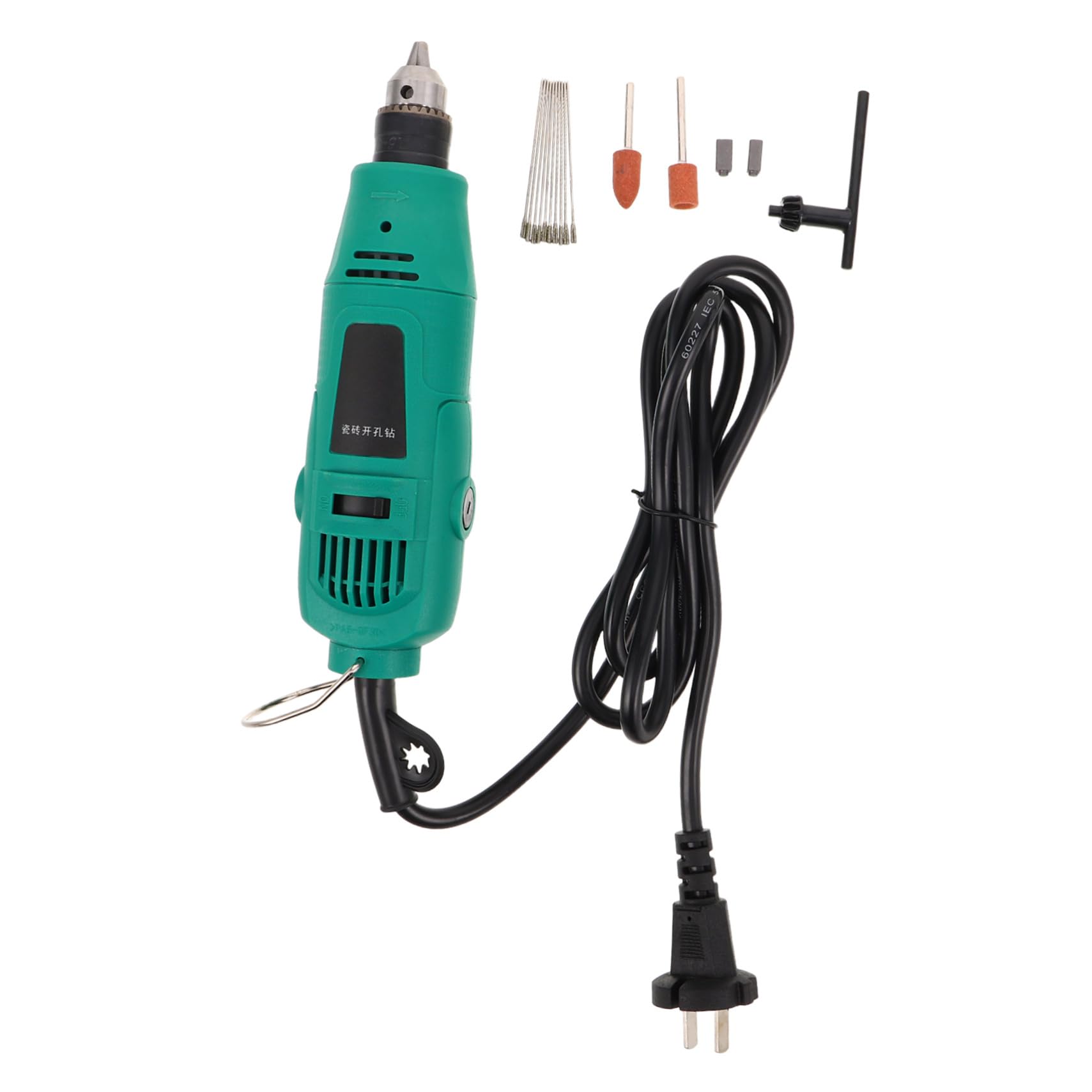 SHINEOFI Taladro Eléctrico con Cable Juego de Brocas y Cabezal de Lijado Taladro Compacto para Reparación de Cerámica Muebles y Electrónica Kit Versátil para Proyectos Domésticos y