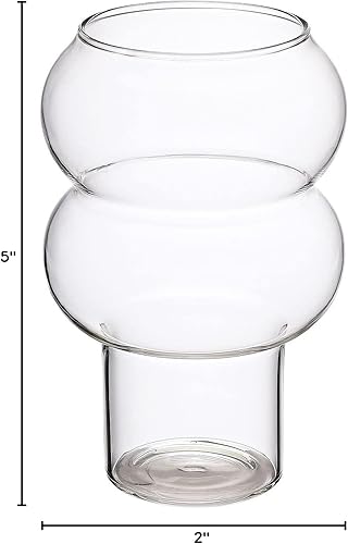 Miniatura 8 de Paquete de 2 vasos acanalados de gran capacidad, vasos de vidrio creativos resistentes al calor, vasos de cóctel, uso para vajilla, receptáculo de