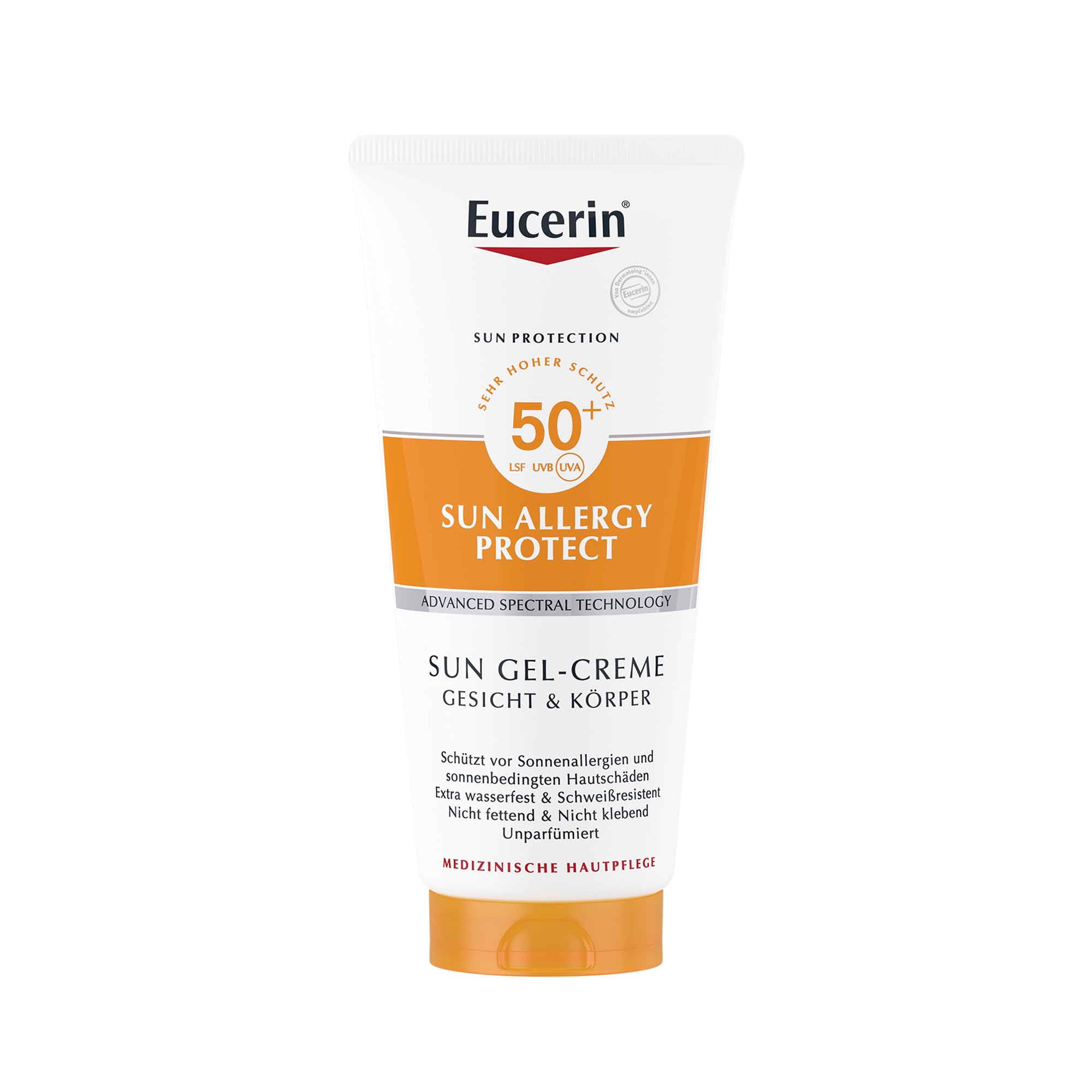 Eucerin Sun Allergy Protect Sun Gel-Creme LSF 50+ 200 ml, unparfümierter Sonnenschutz für allergische Haut, Sonnencreme mit UVA/UVB-Filter schützt vor Sonnenallergie