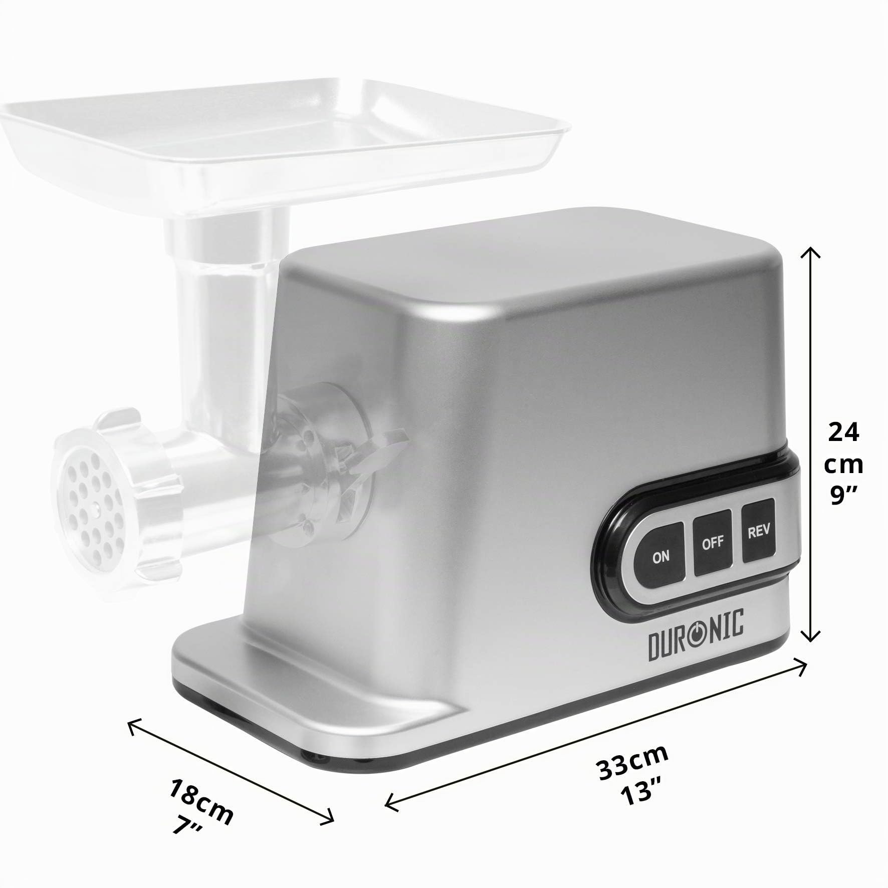 Duronic MG301 tritacarne in acciaio inox 3000 W - Accessori per carne macinata, salsicce, kibbed. Ideale per creare piatti a base di carne o verdure (hamburger vegani)