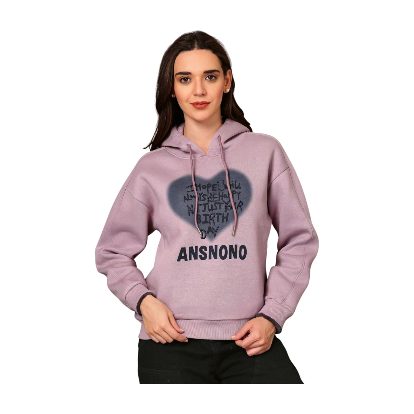 Women Winterwear Typography Printed Hooded Sweatshirt-image-22