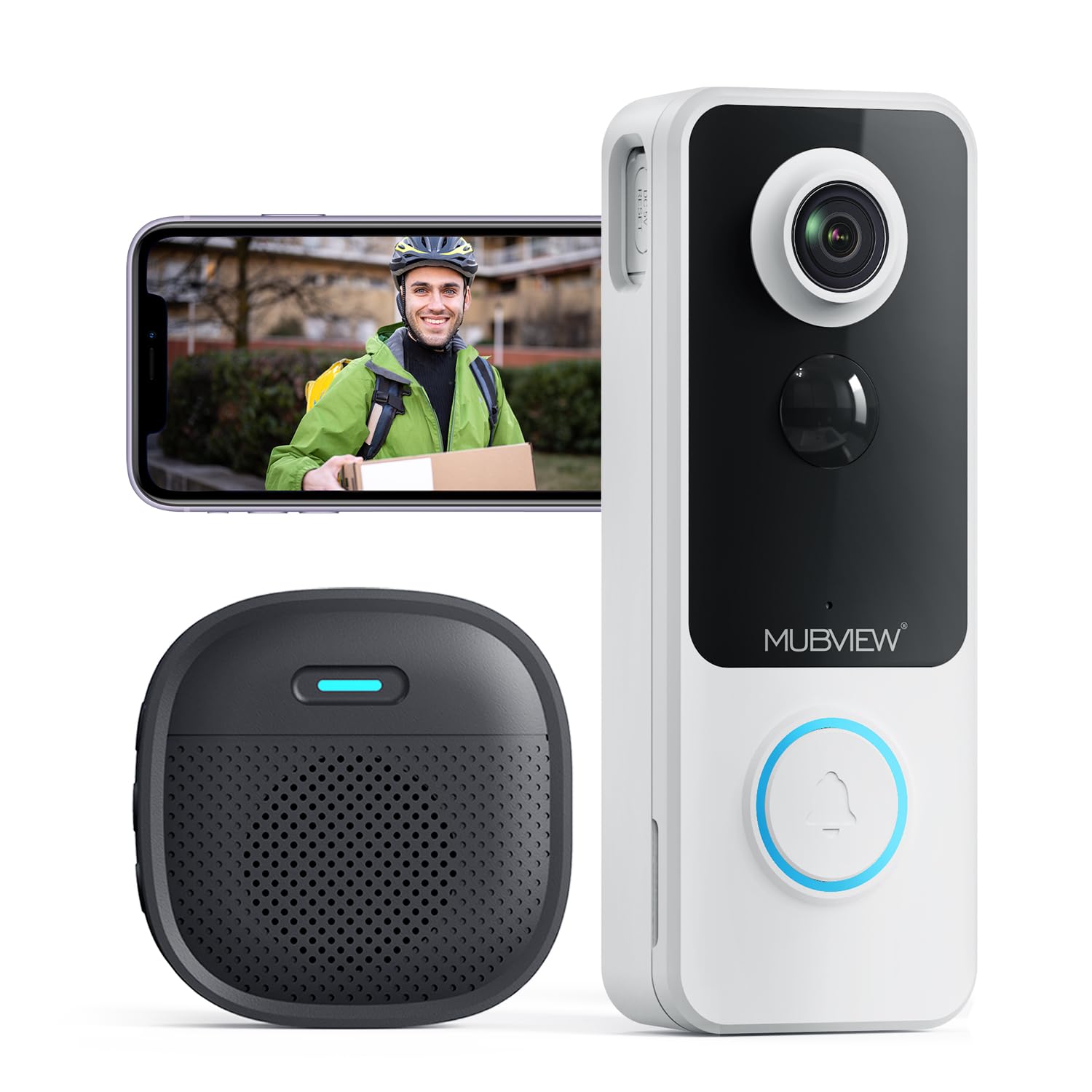 Buy MUBVIEW Doorbell Camera Wireless with Chime, Video Doorbell No Subscription, Voice Changer