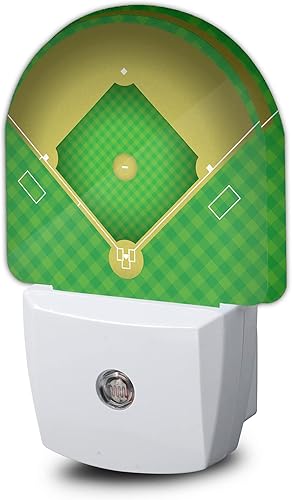 AOWULA Luz nocturna de béisbol, luces nocturnas de campo deportivo enchufables en la decoración de pared para escaleras, pasillos, cocina, luces
