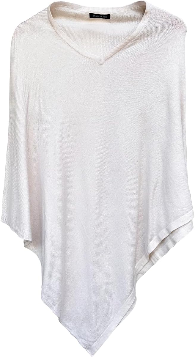 Luxury Merino Wool Cashmere-Feel Poncho – Super Soft Wrap Shawl for Women – One Size Fits All (40" x 56") - Image 2