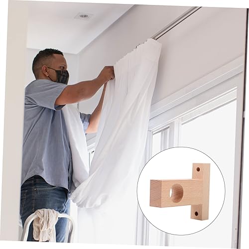 Miniatura 6 de Cabilock Soporte de poste romano Armario de madera, estantes de madera, base de madera, soporte de extremo de madera, soportes de varillas de