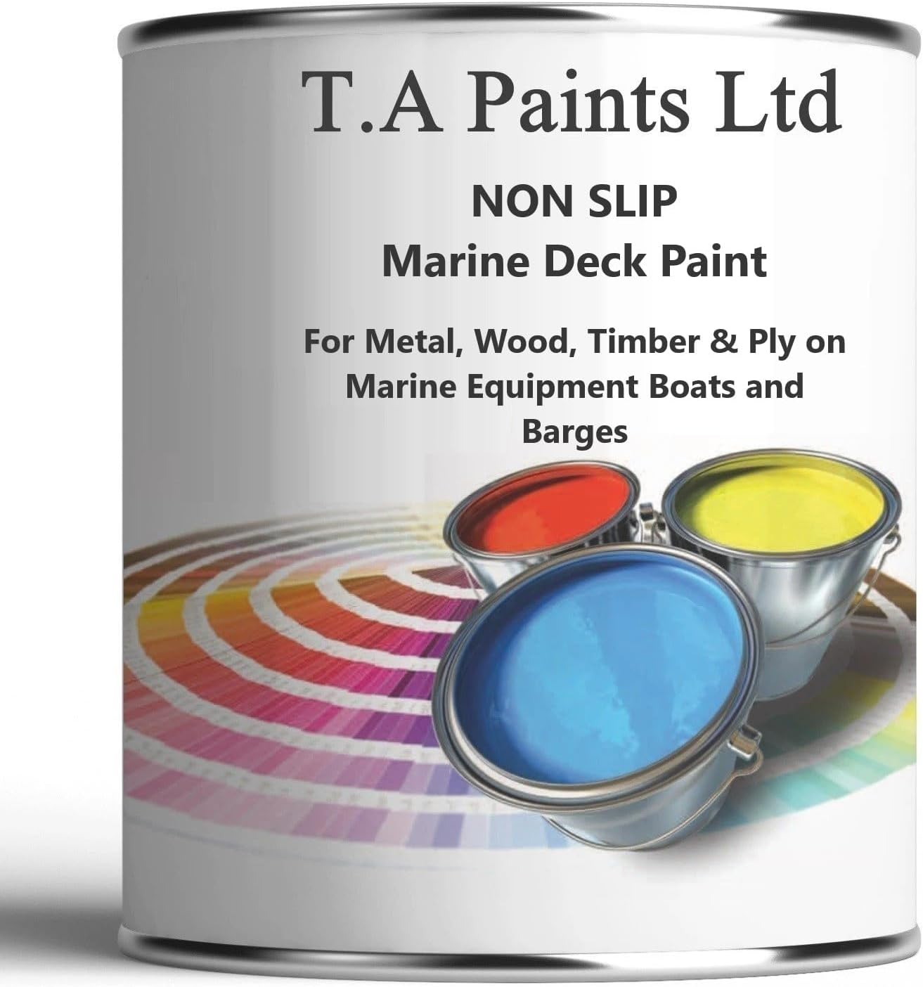 T A Paints Ltd Non Slip Marine Boat Deck Paint Durable Anti Slip Coating Ideal For Boats Barges Ideal for Wood Metal Concrete Plywood & Timber (2.5L BS 00 A 05 Goosewing Grey)
