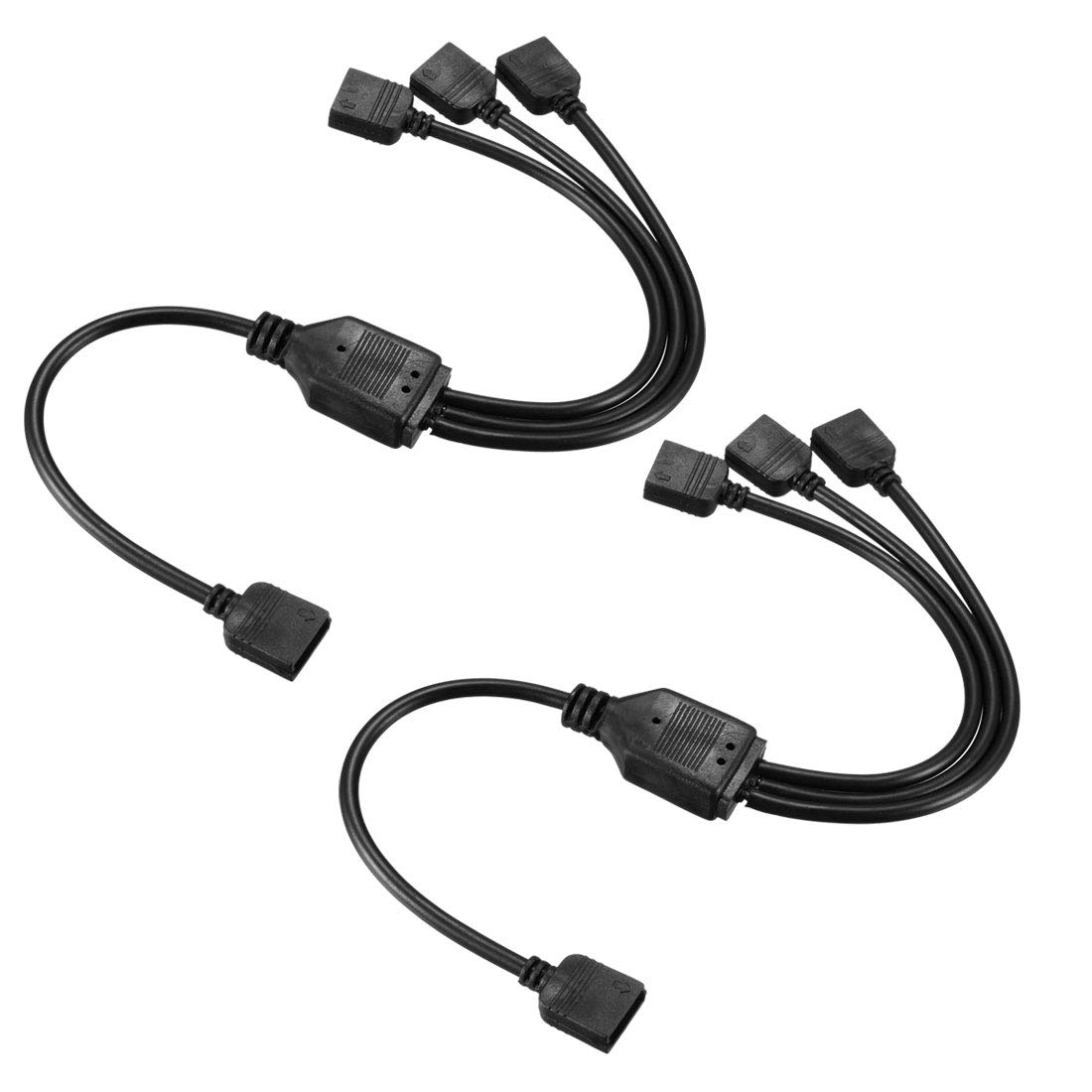2 Pezzi Splitter ARGB 5V 3Pin 1 a 4, Cavo Connettore per Strisce LED RGB e Ventole, 30 cm con Connettori Maschi Indirizzabili, Estendi e Collega Dispositivi ARGB a Scheda Madre con