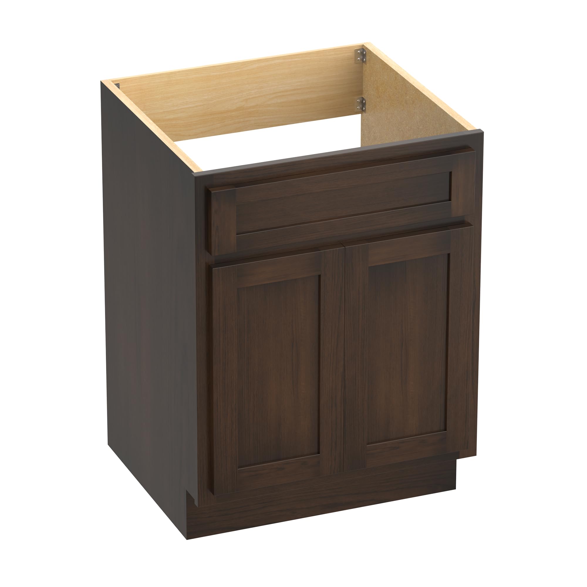 HomeBeyond 24 Inch Bathroom Vanity Base Only, Single Vanity Cabinet with Double Soft Closing Door, Composable Floor Mount Cabinets Without Top, Rustic