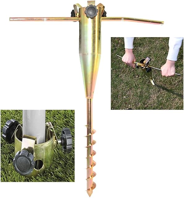 Ram® Heavy Duty Screw In Ground Spike For Rotary Line Parasols Airer Stand For Garden Parasols, Rotary Dryers, Gazebos