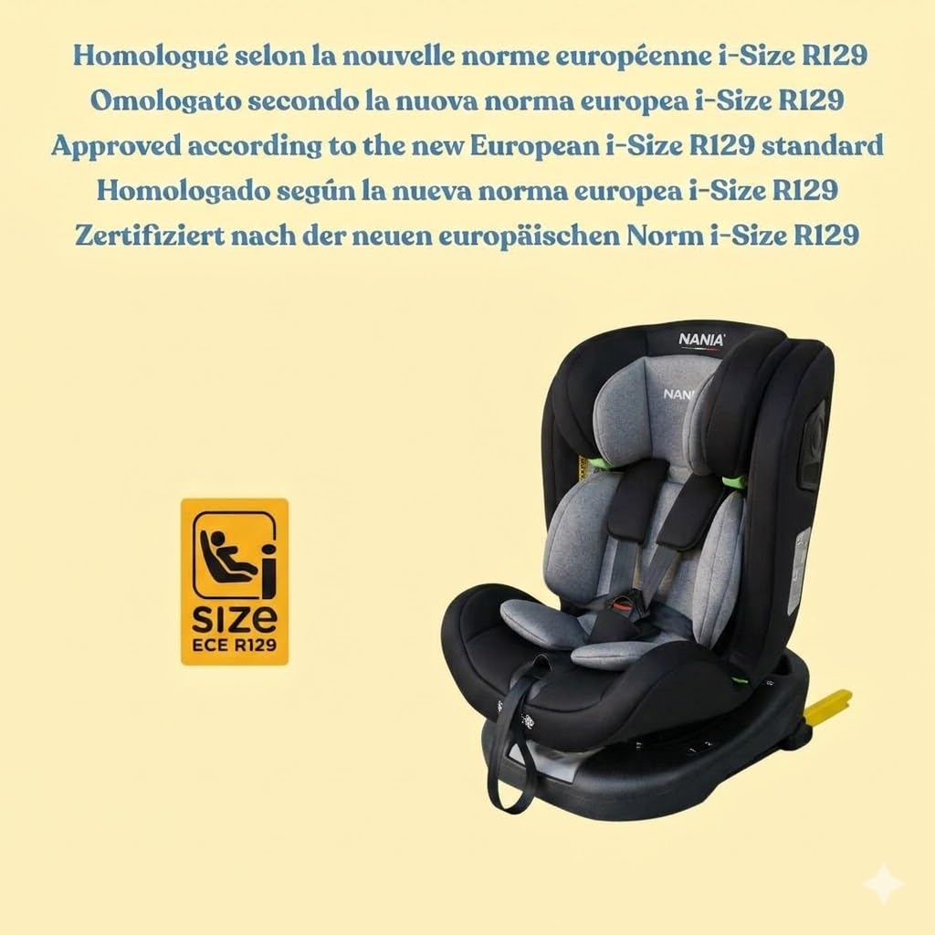 Safety Baby Xenon Isofix - Asiento giratorio de 360° para coche, tamaño I, 40-150 cm, adecuado desde el nacimiento hasta aproximadamente 12 años, grupo 0-1-2-3 Isofix fijaciones y protectores