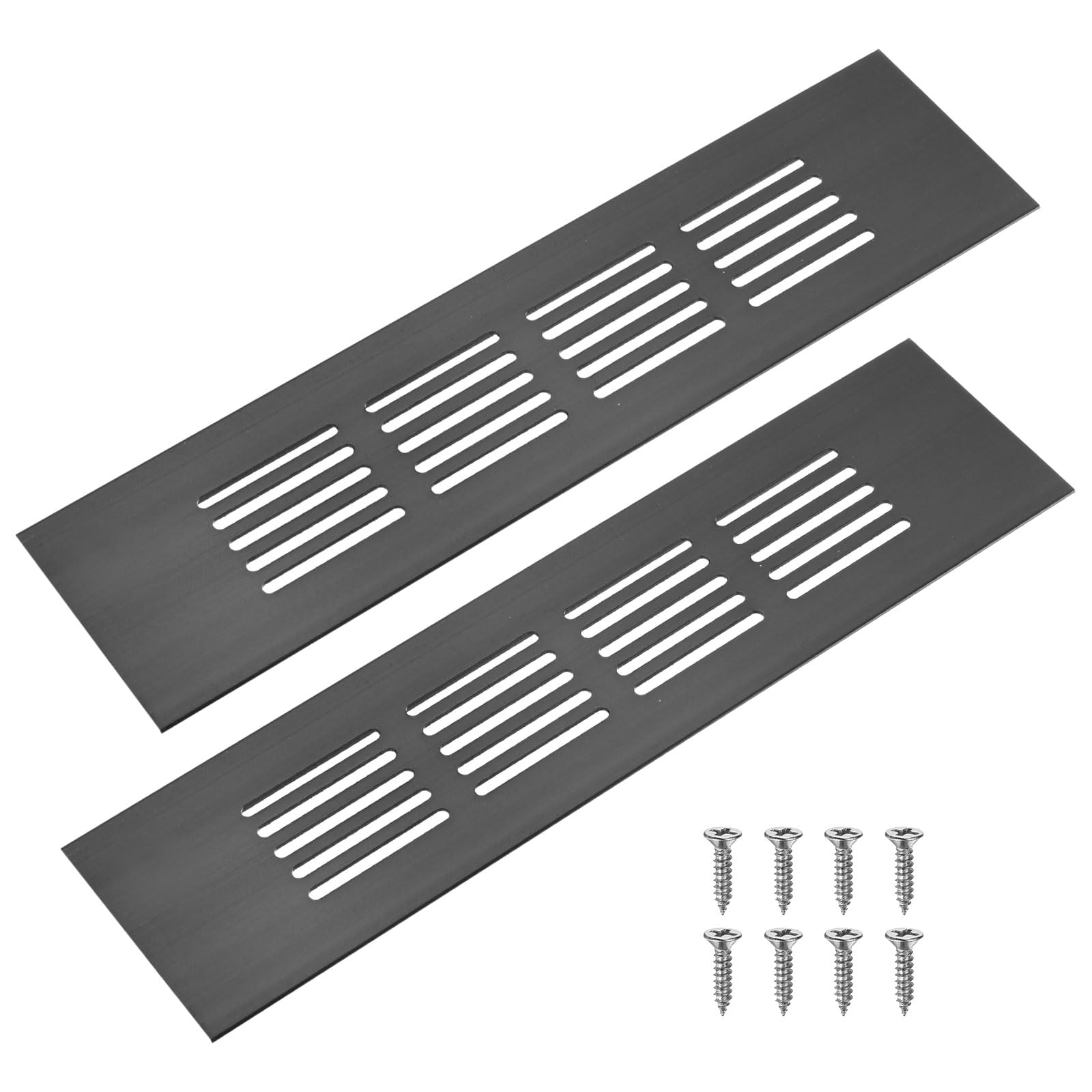 M METERXITY 2-Pack Door Vents for Interior Doors 8 x 2 Inch/ 200 x 50mm Aluminum Alloy Ventilation Grille for Cabinet/Wardrobe/Shoe Cabinet
