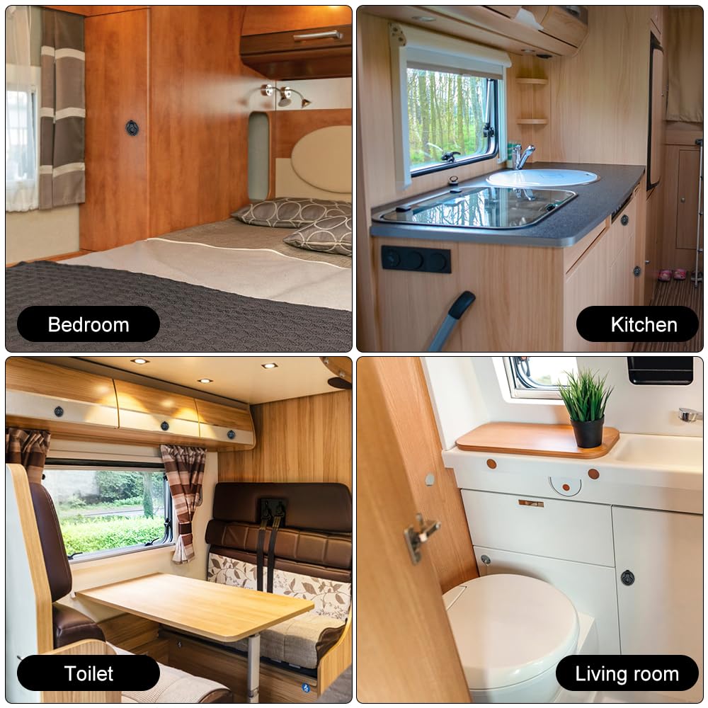 Mizikuu 4 Stück Push Pull Möbelschloss, Verriegelung für Schrank, Boot, Wohnwagen, Schublade, Möbel - Flush Hatch Locker