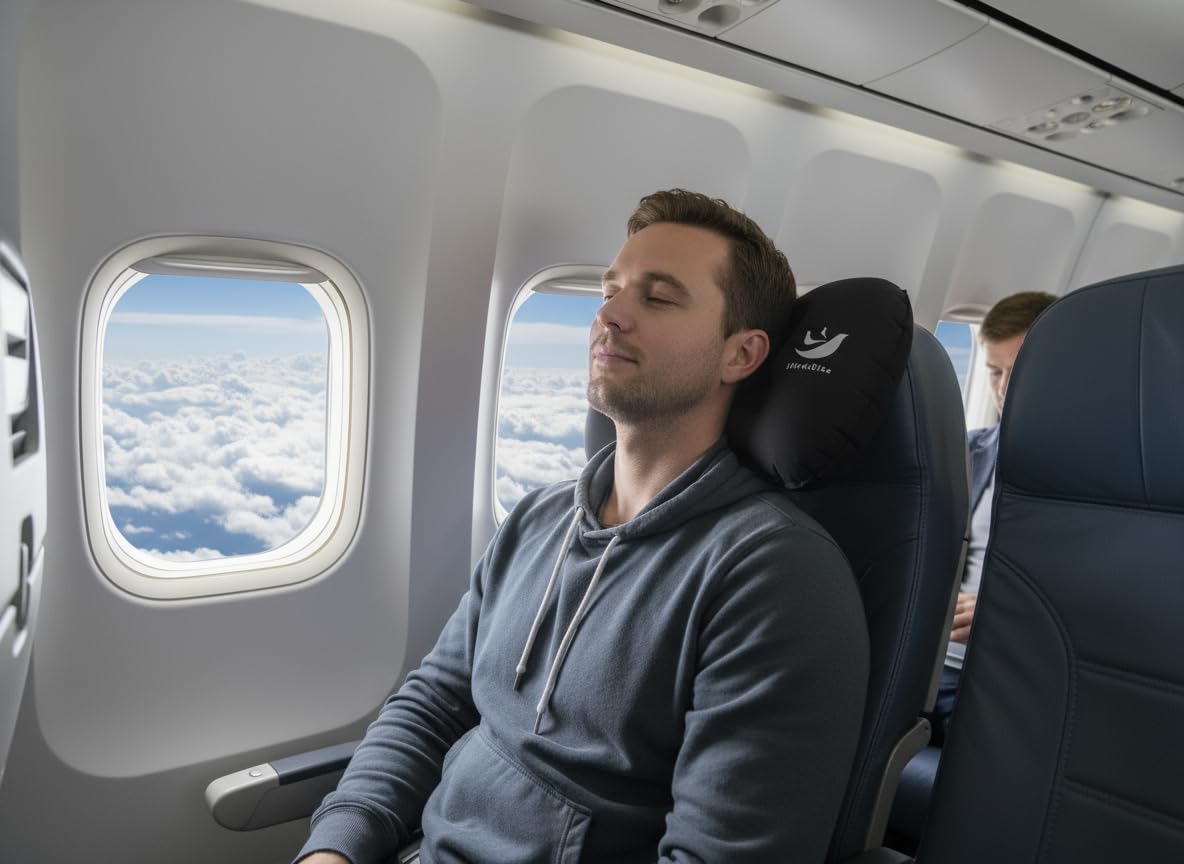 Paquete de 2 almohadas inflables para camping, almohada de aire inflable para soporte lumbar y cuello, diseño de presión para inflar, almohadas de viaje para camping, senderismo y