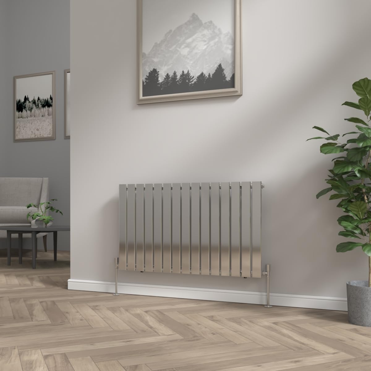 NRG 600x1020mm Horizontal Flat Panel Designer Bathroom Radiator Chrome