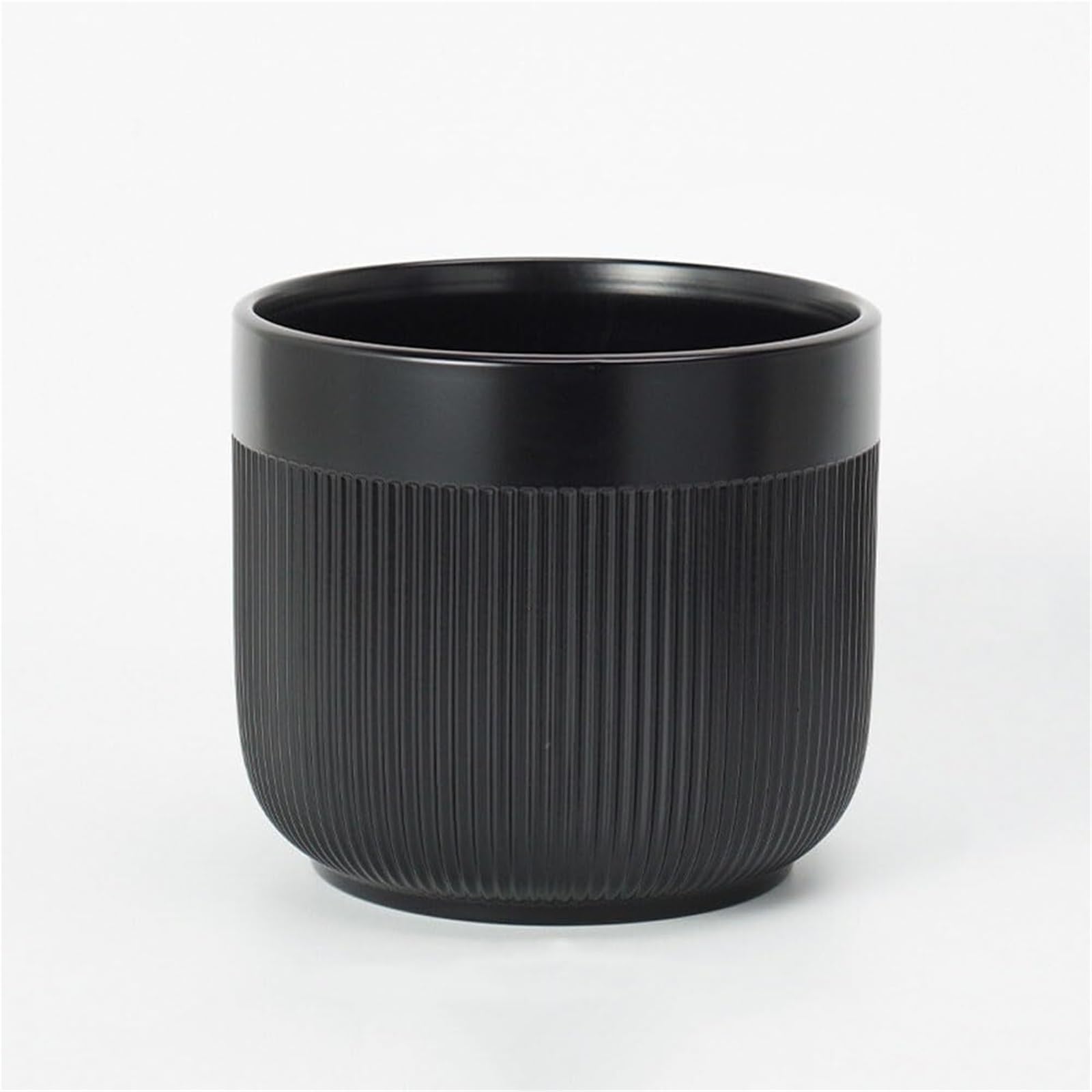 Doniczka Vintage Doniczka Ceramiczna Doniczka na rośliny ze spodkiem Otwór drenażowy Szare i czarne sadzarki Dekoracja ogrodowa(Black)