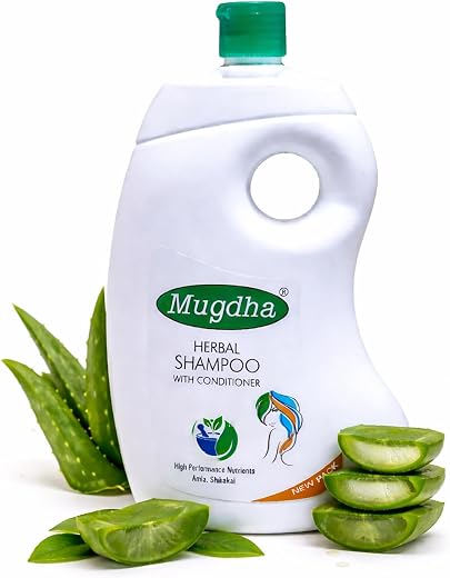 Mugdha Herbal Amla Shikakai Reetha Shampoo with Bhringraj for Hair Fall &amp; Breakage Control|Dandruff Remover Shampoo for Me...