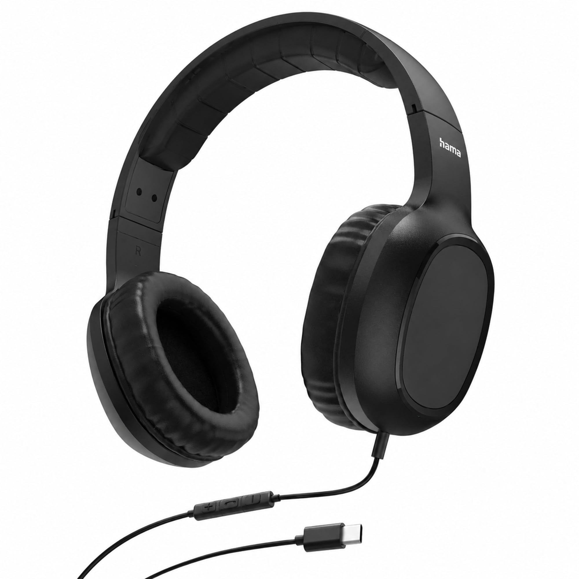 Hama Fun C USB-C Wired On-Ear Headphones with Microphone, 40mm Drivers, in-Line Remote, Soft Ear Cushions, Adjustable Padded Headband, Stereo Sound for Smartphones, Calls & Music, Black-image-25