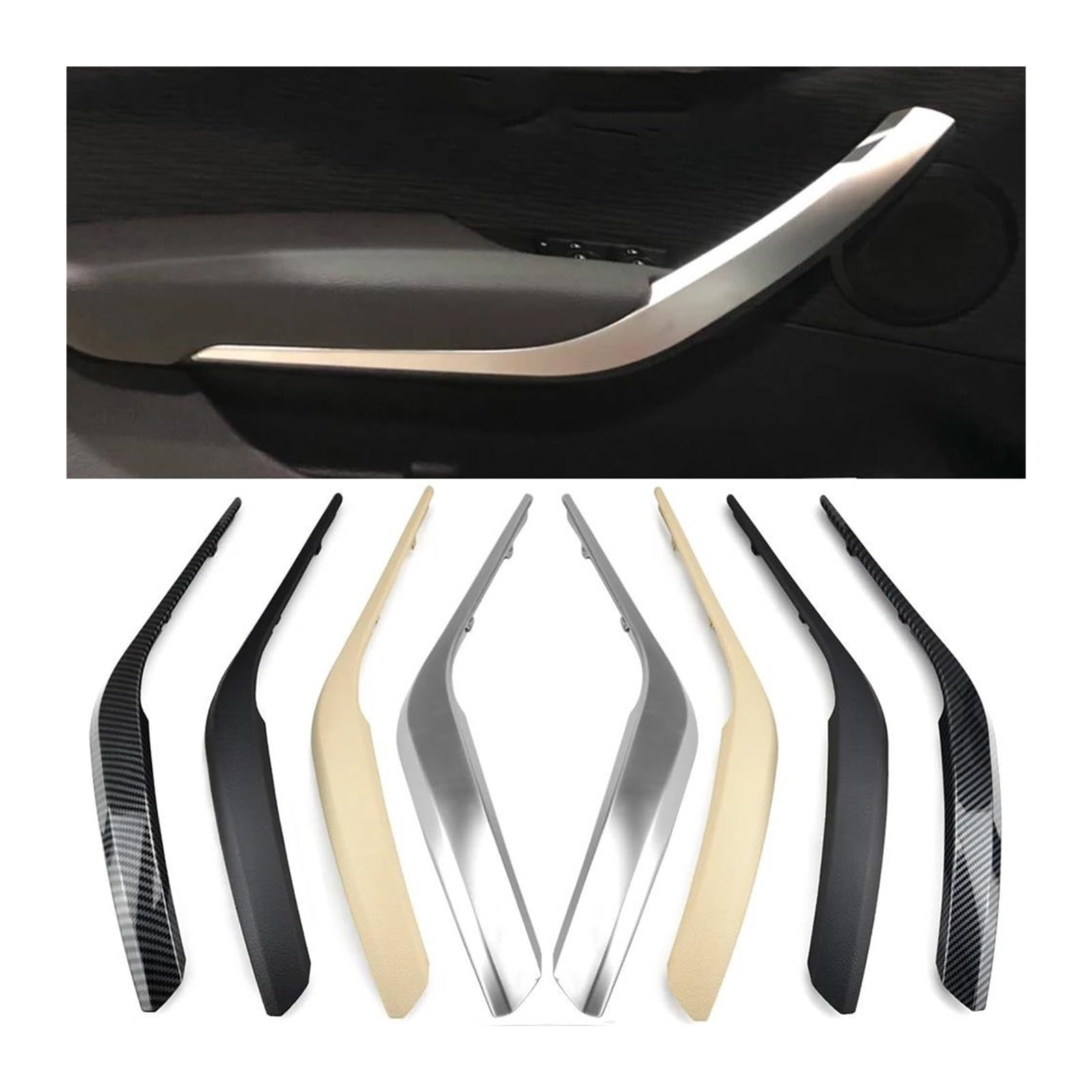 Maniglia Portiera Set Car Interior Maniglia Porta Interna Bracciolo Pannello Tirare Trim Copertura Per Bmw Per X1 Per E84 2010 2011 2012 2013 2014 2015 2016 Auto Portiera Maniglie (Size : Black 1Pair
