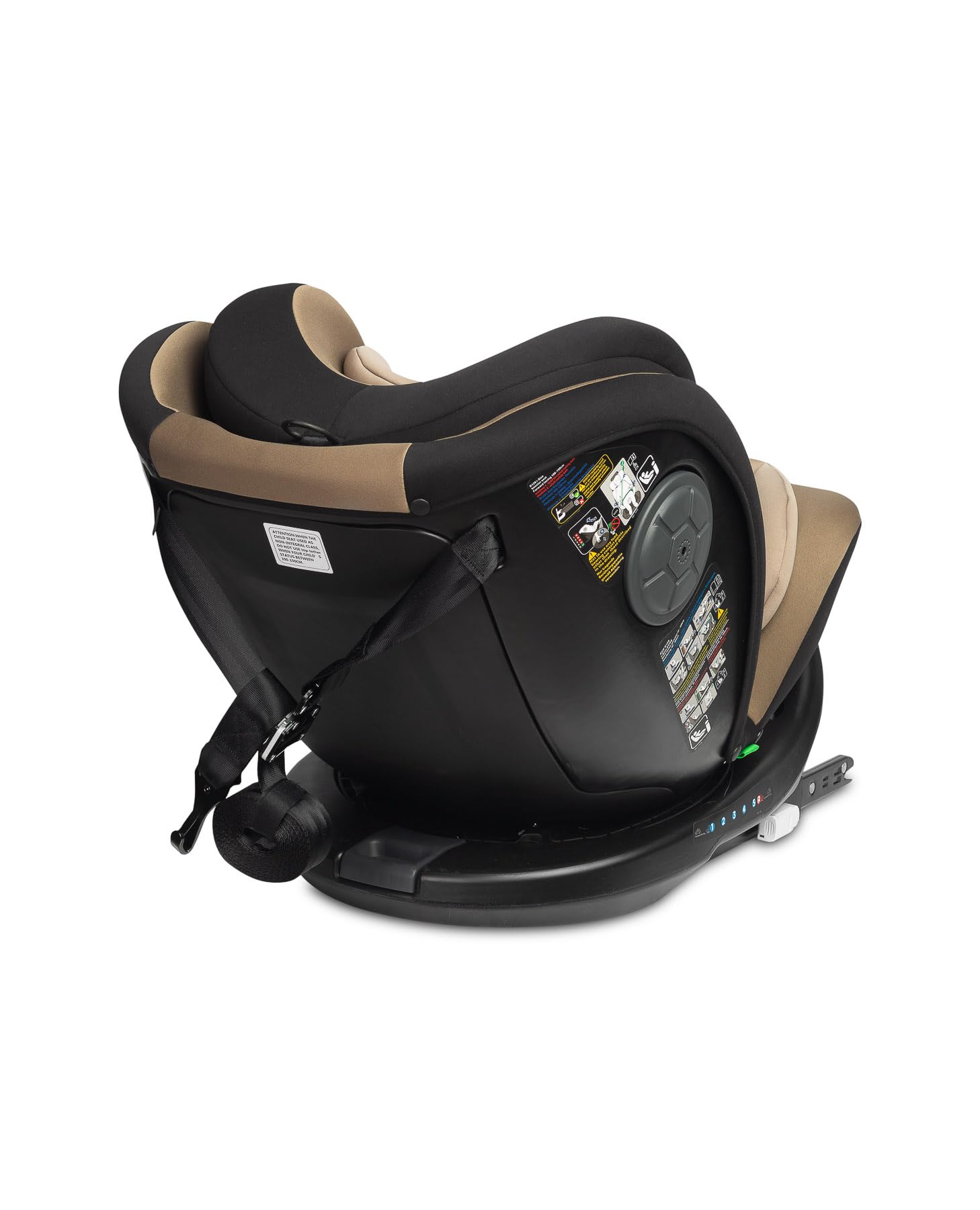 CARETERO - Autositz Kinder - Autokindersitz MOKKI - Gegurteter Autositz - i-Size Homologation ISOFIX - für Kinder von 40-150 cm Größe - Rotierend 360° - Reduktionseinsatz für Babys - Beige
