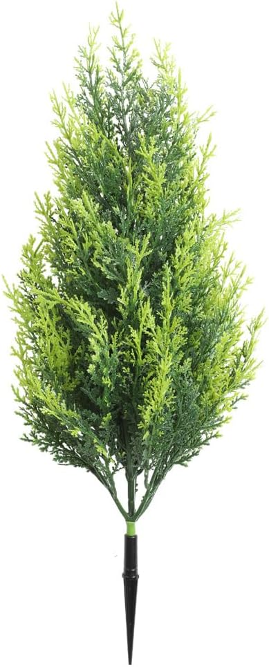 Artificial Cedar Topiary Ball Trees with Ground Spike Fake Shrubs Bushes UV Resistant Evergreen Plants, Outdoor Faux Cedar Trees for Front Porch, Patio, Garden, Indoor Home Decor