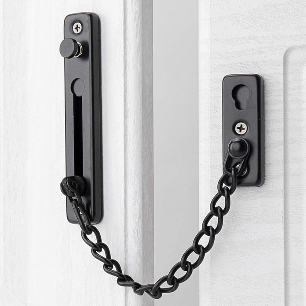 SFJSFIMQ Door Safety Chain, Latches Lock,Standard Security Home 304 Stainless Steel Slide Bolt Latch Gate with Anti Theft for