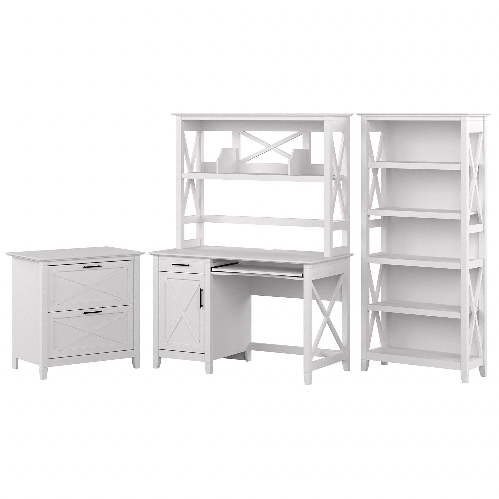 Buy Bush Furniture Key West Small Computer Desk with Hutch, Bookcase