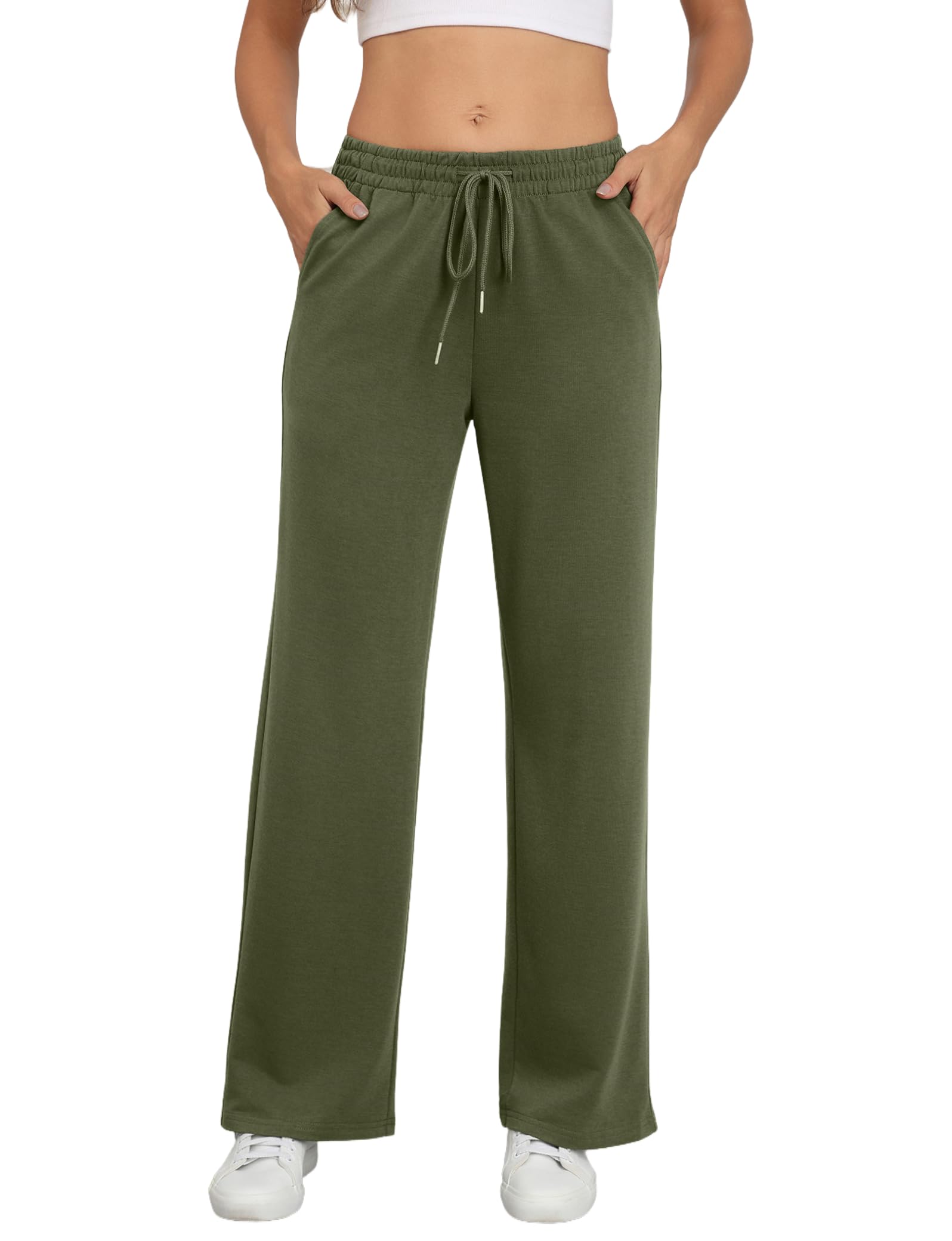 ZEAGOO Hose Damen Jogginghose Lang Baggy Sporthose High Waist Lockere Hosen Weites Gerades Bein mit elastischem Bund Sweatpants Freizeithose Yoga Gym Hose Laufhosen S-XXL
