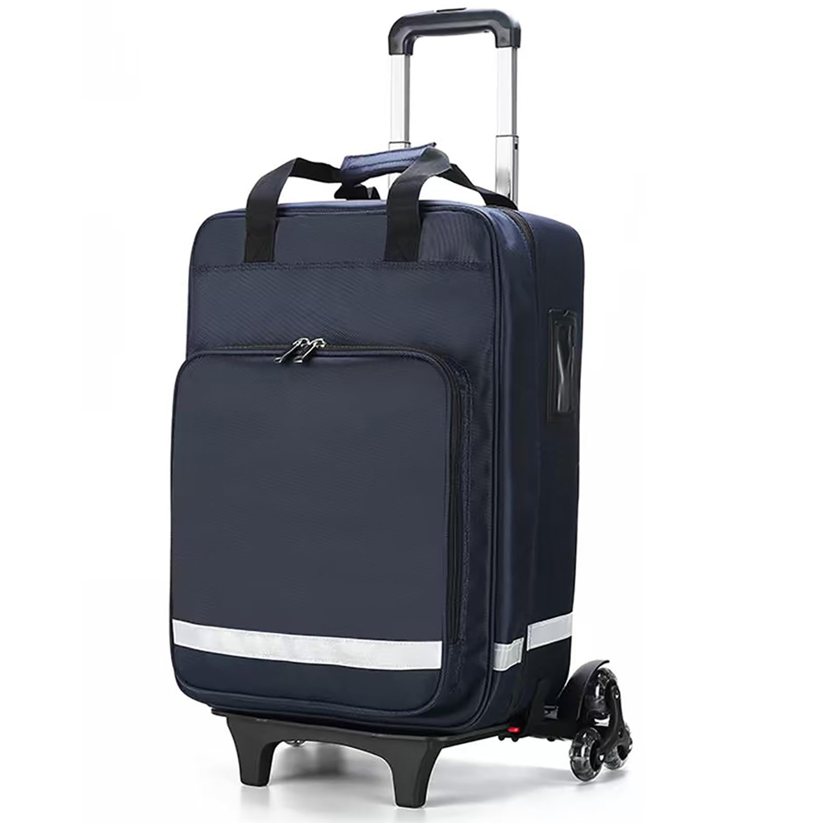 Bolsa Médica Con Ruedas, Bolsa De Primeros Auxilios Portátil, Con Carrito Desmontable Y Banda Reflectante Nocturna, Para Técnicos De Emergencias Médicas, Servicios Médicos De Emergencia Y Paramédicos
