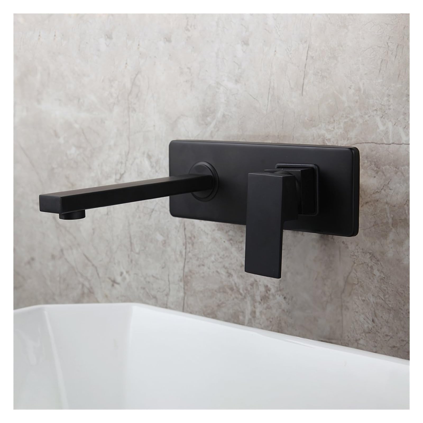 Sxithgkdw Black Faucet, Roman Tub Faucet Single Handle Waterfall Deck Mount Bathtub Faucet 3 Holes Widespread Tub Filler Faucet With Valve (Color : ), Kd-301897