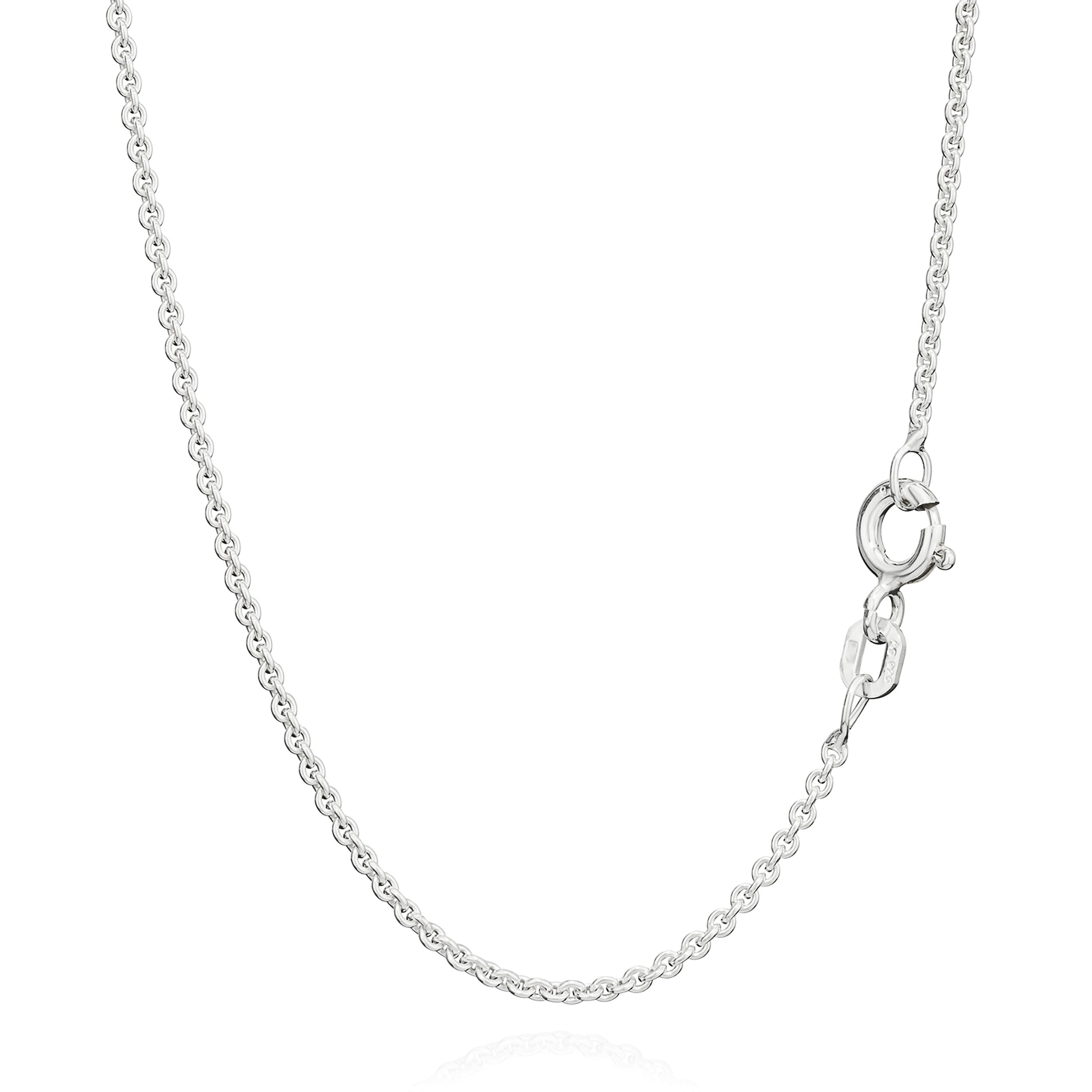 NKlaus Cadena redonda de malla forzada de plata de ley 925, collar macizo de 2,00 mm de ancho