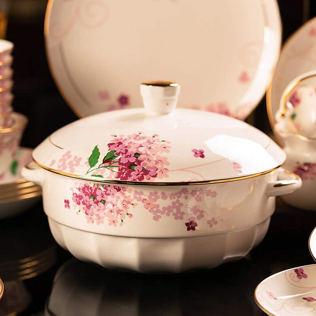H3TF5J Ceramiczny zestaw zastawy stołowej, 50 sztuk złota zastawa stołowa, zdrowa glazura o wysokiej temperaturze, rodzinna restauracja, prezent urodzinowy ślubny