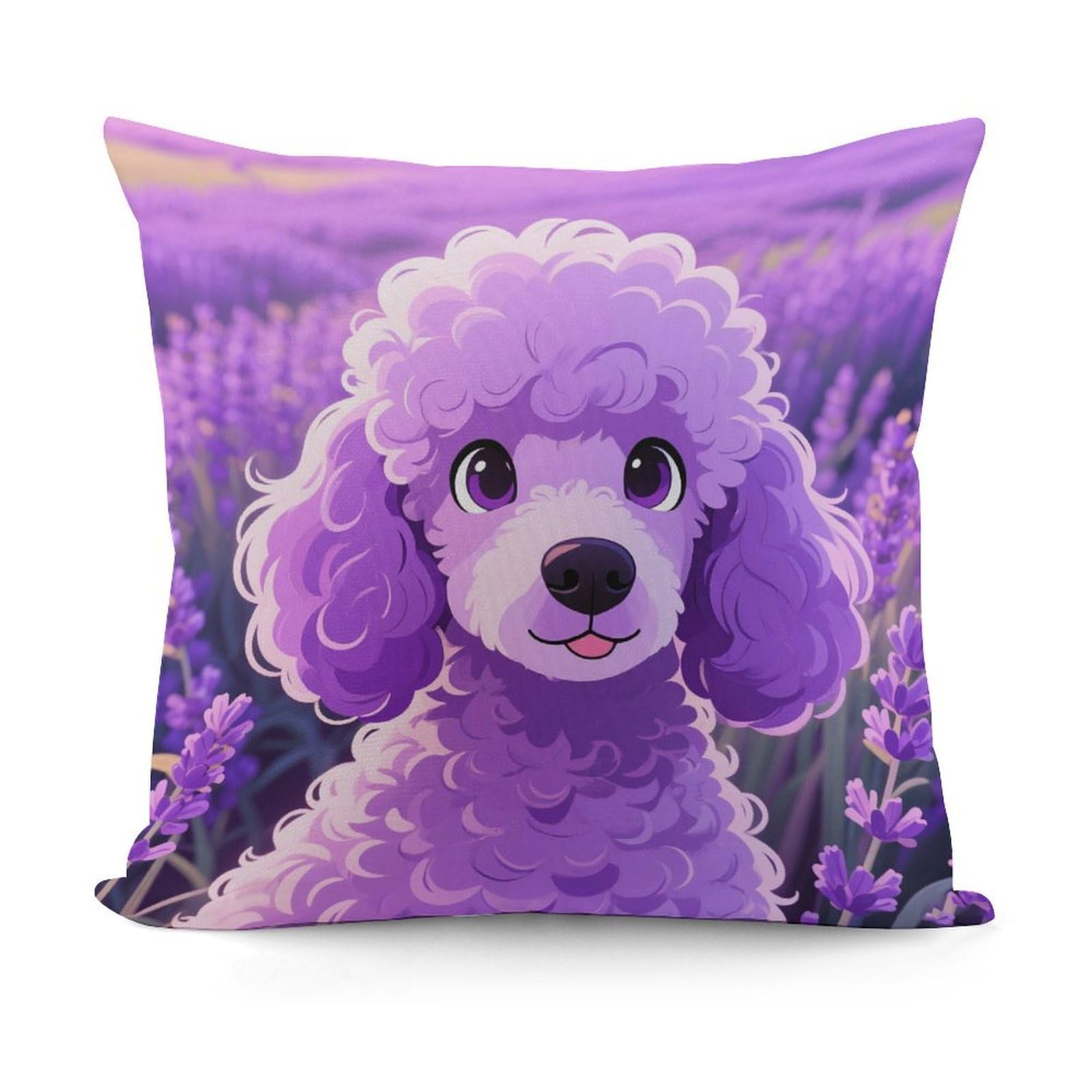 VstaDank Poodle Pillow Cover with Invisible Zipper Square Throw Pillowcase Plush Couch Sofa Pillow Case 18x18 Inch Decorative Throw Cushion Covers for Sofa Living Pillowcover