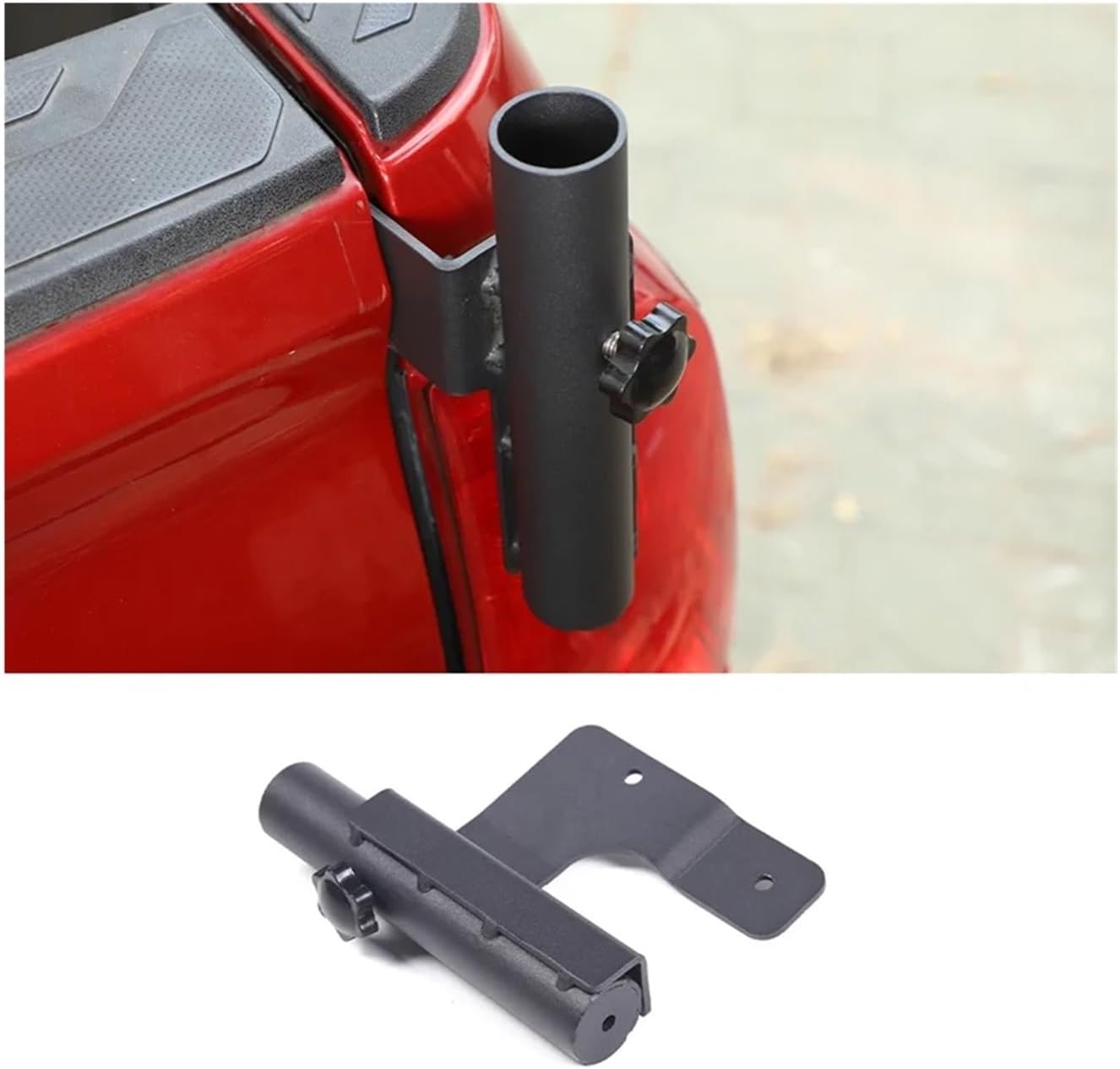 Off Road Carbon Steel Rear Bed Rail Flag Pole Bracket Mounted Holder Compatible for Toyota Tacoma Pickup 2016-2022 Car Accessories