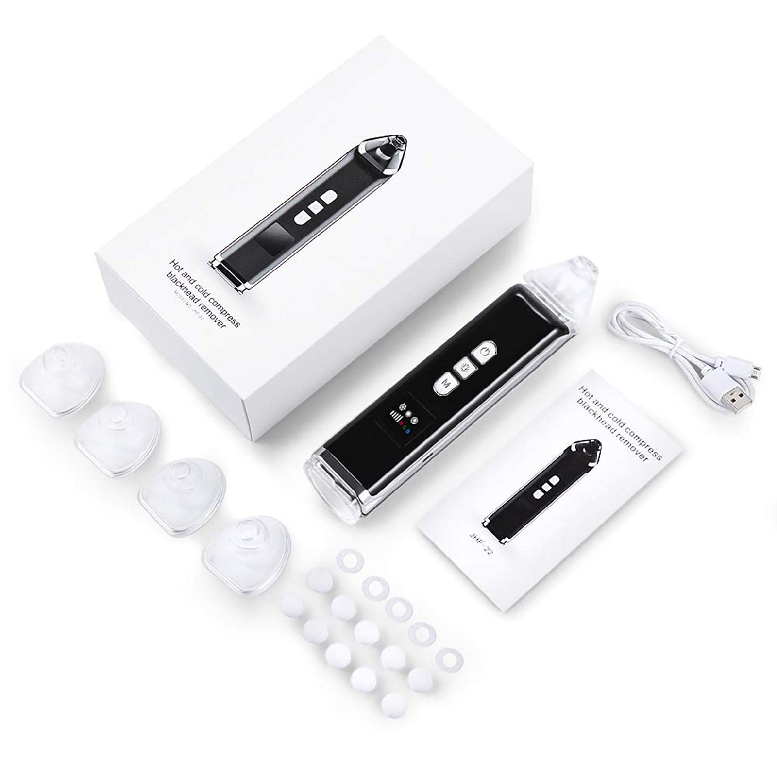 Aspirador de poros para eliminar puntos negros, herramienta de succión de puntos negros, kit extractor de acné eléctrico, herramienta extractora de puntos blancos, limpiador de poros faciales,