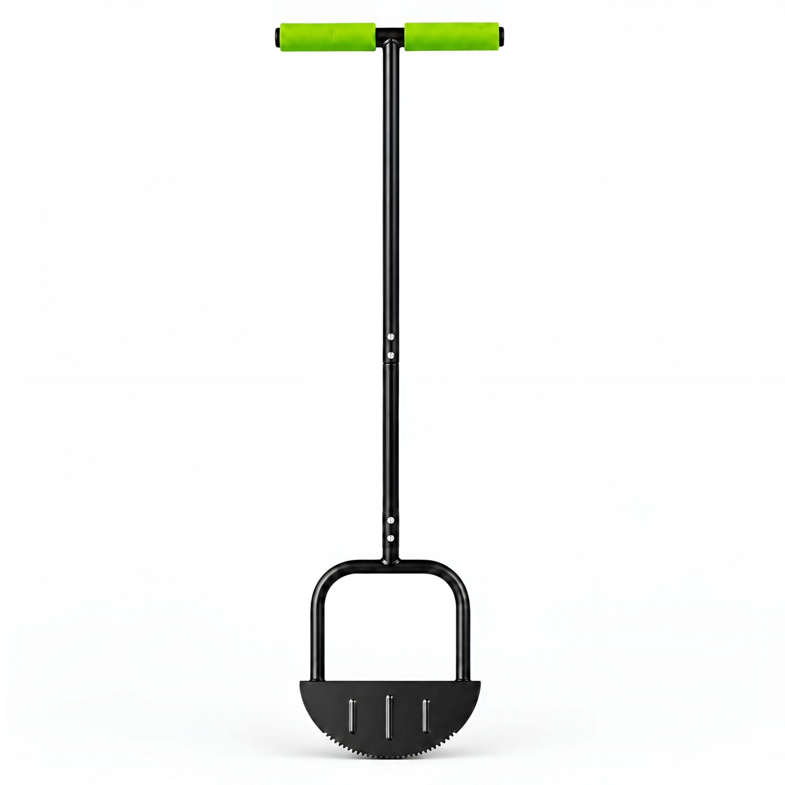DIVCHI Saw-Tooth Lawn Edging Tool 115 cm, T-Grip Half Moon Lawn Edger, Long Handled Edging Tools for Grass Lawn Edging