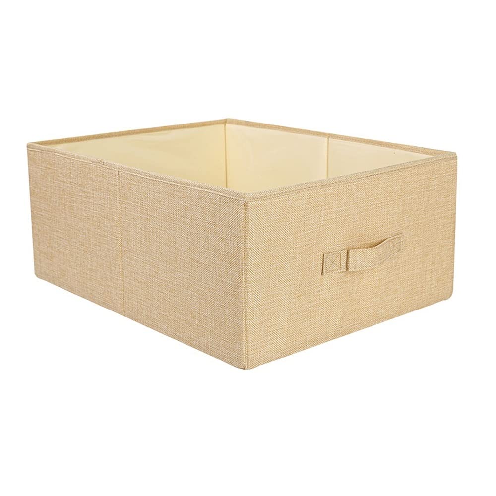 ETRGFTHU Clothes Storage Box Household Folding Organizer Wardrobe Drawer Storage Sundries Storage Ventilation and Moisture-proof(Beige,41cm*24cm*17cm)