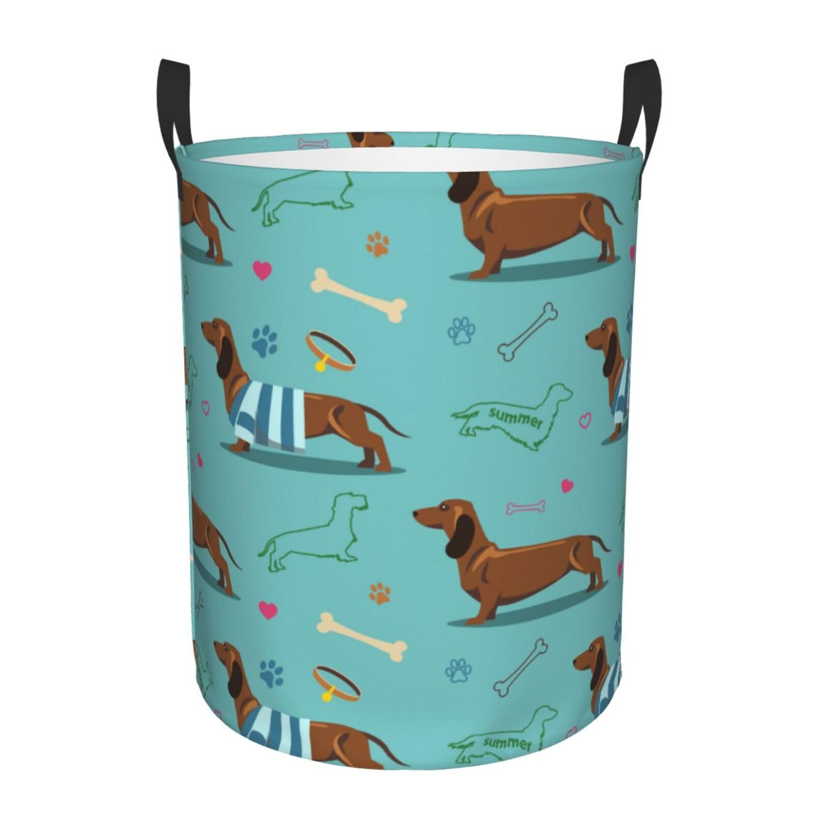 Laundry Basket Dachshund Laundry Hamper Waterproof Idea Hampers Large Collapsible Baskets with Handle Suitable for Bedroom Bathroom Utility Room Kitchen