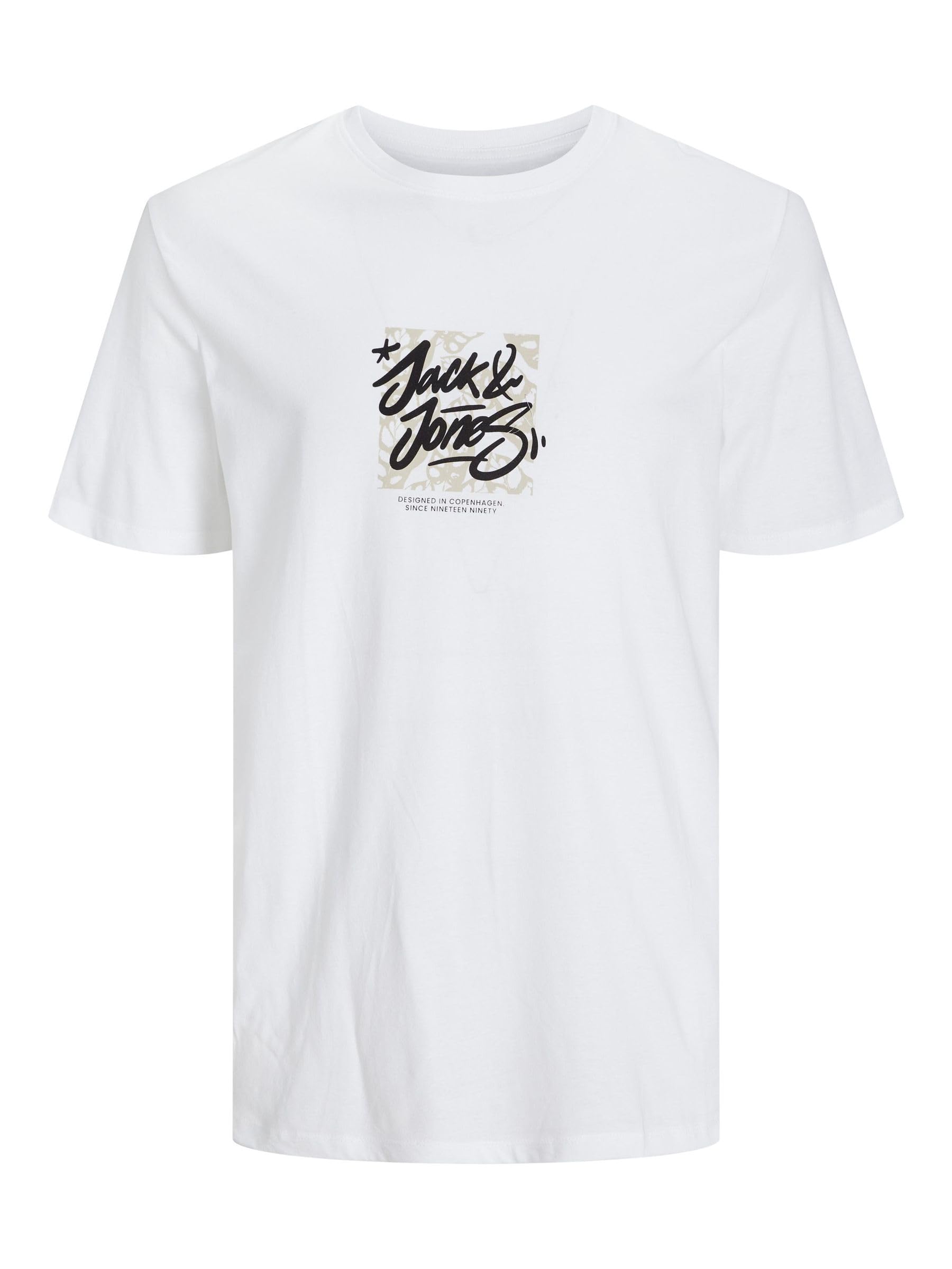 Jack & Jones Jorsequoia Tee SS Crew Neck, Bright White, M