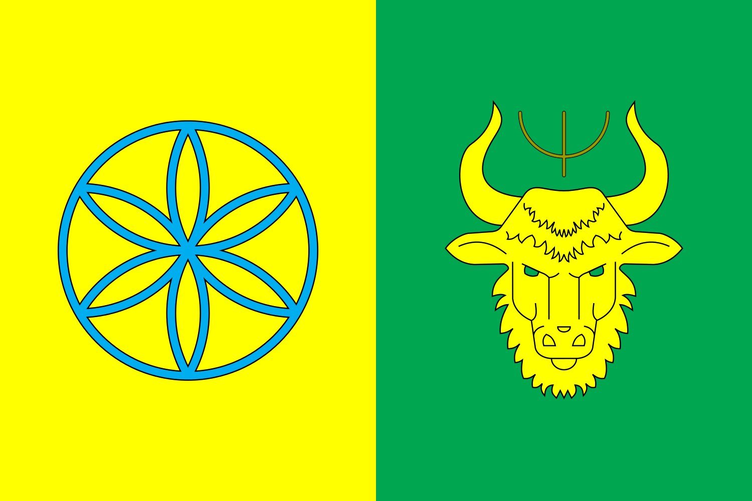 Drapeau Turkivskyi raion pavillon grand format Lviv Oblast Ukraine
