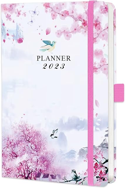 2023 Diary A5 Week to View, Weekly & Monthly Planner, from Jan 2023 to Dec 2023, Academic Diary 2023 with Tabs, Pen Loop and Inner Pocket, Size A5 (21×14.5×2.5cm)