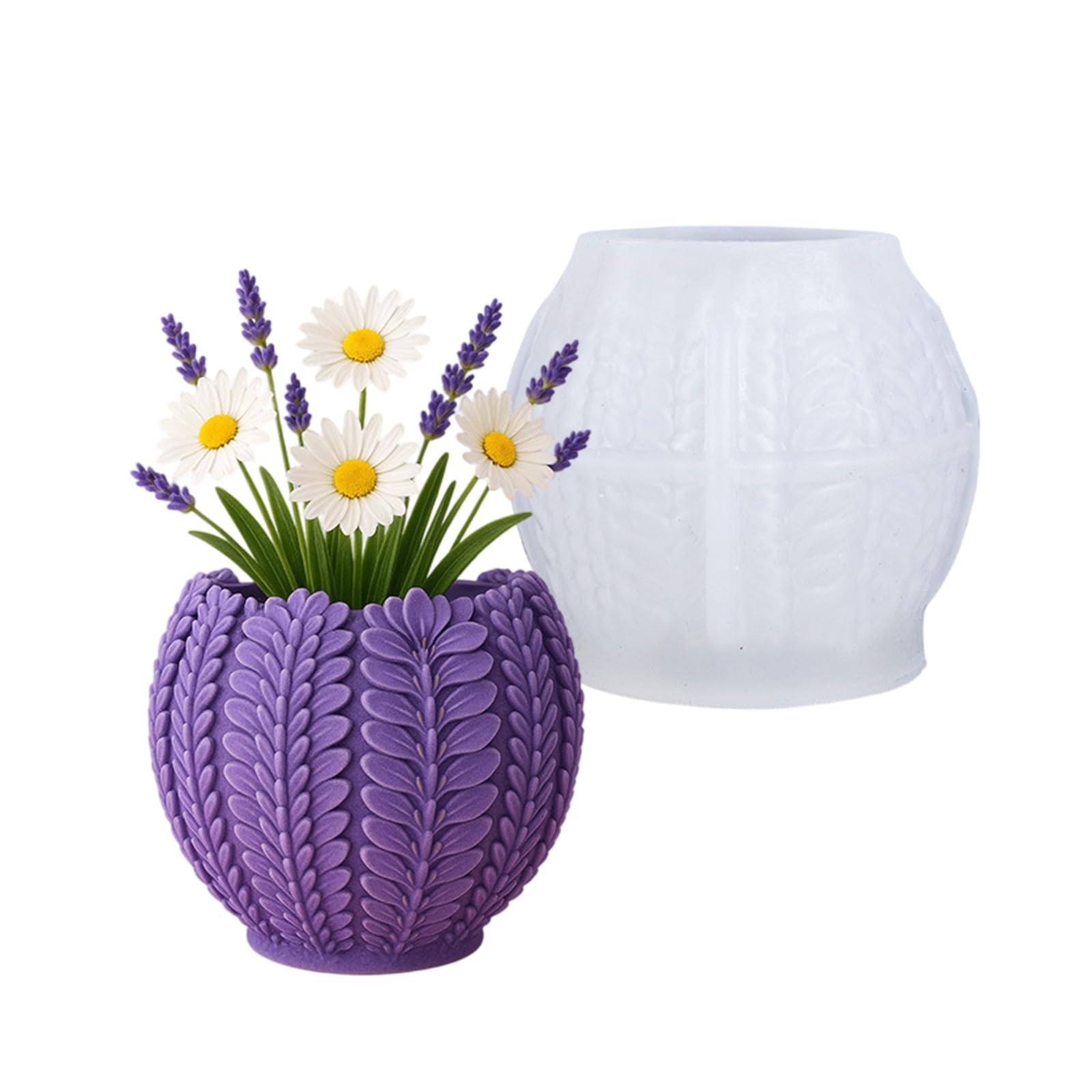 NEWFT Unique Lavender Design Silicone Craft Mold For Handmade Resin Pen Holder Plant Pots And Unique Creations