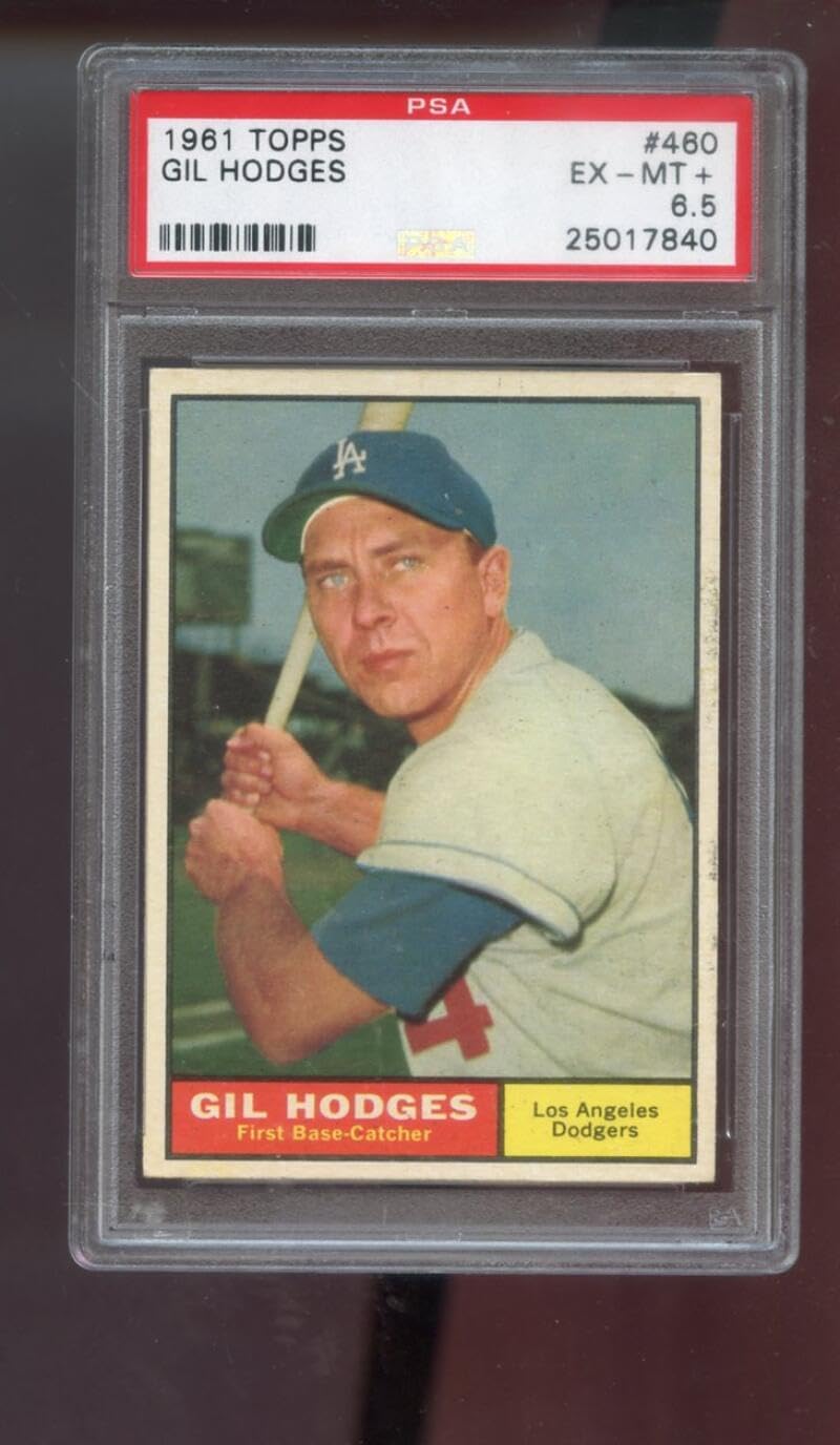 1961 Topps #460 Gil Hodges PSA 6.5 Graded Baseball Card MLB Los Angeles Dodgers