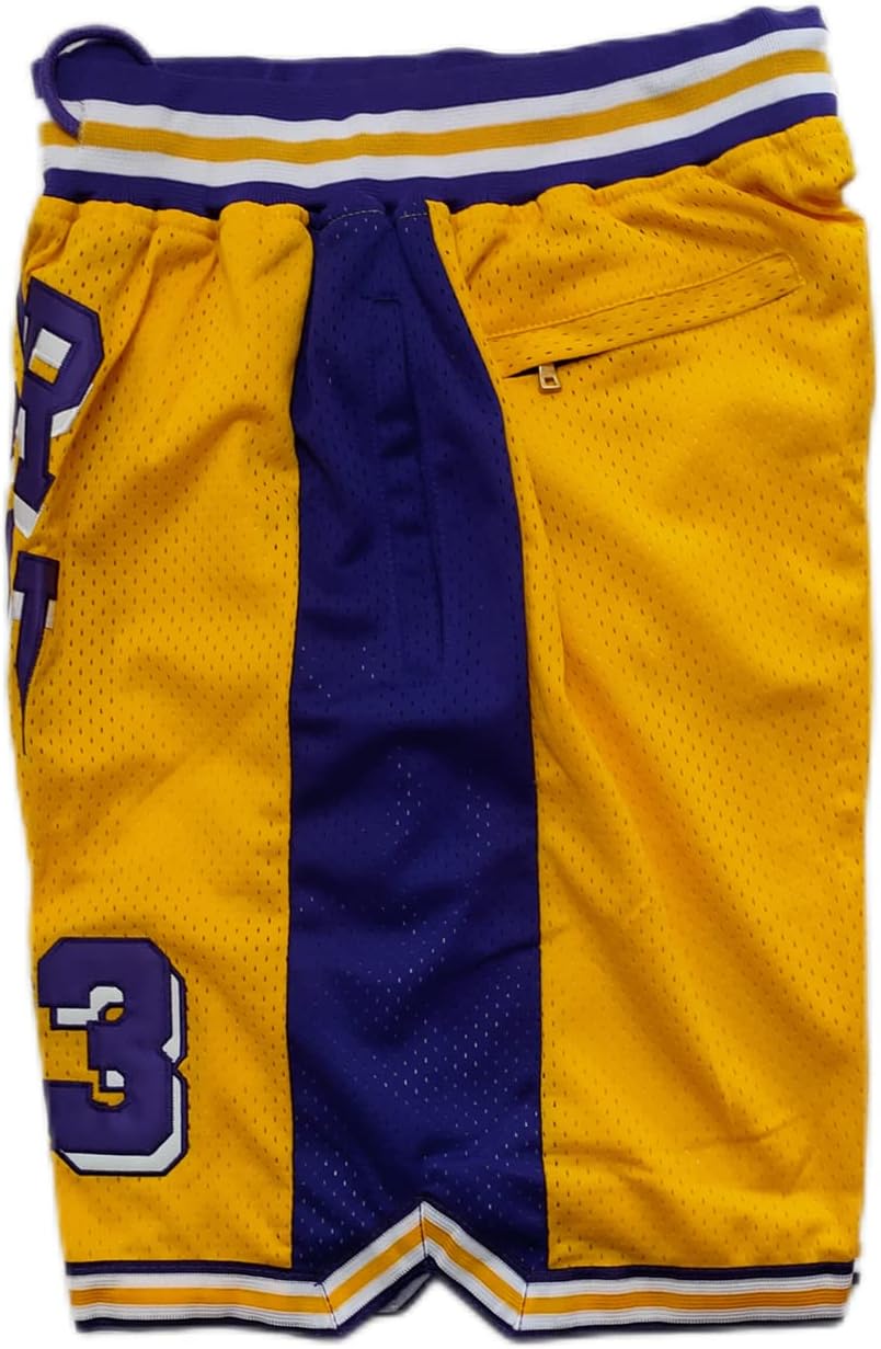 Men Basketball Shorts, Mens 90s Retro Mesh Embroidered with Pockets, Fans Gym Athletic Workout Casual Shorts