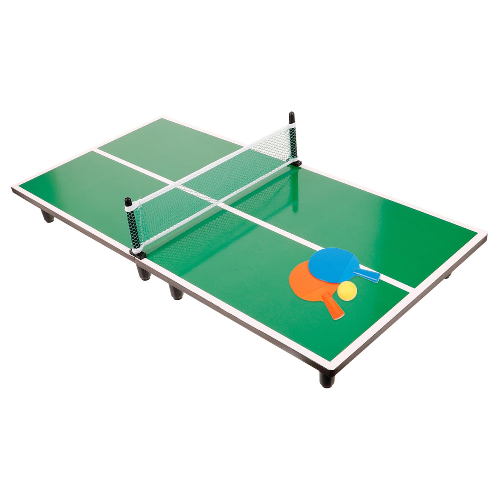 KICHOUSE 1Set Mini Portable Tabletop Table Tennis Set for Fun Indoor Saving Design Easy to Store Present for Boys for Family Entertainment